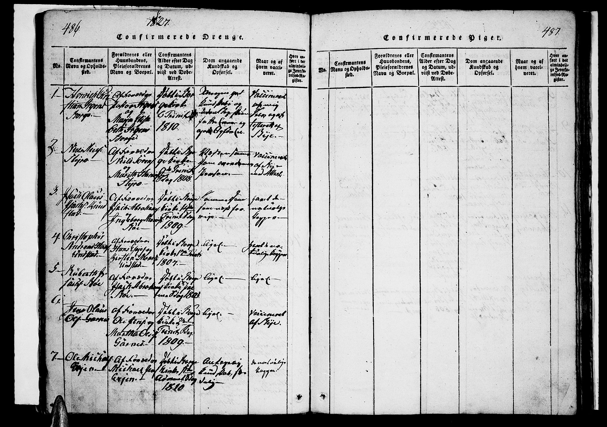 Ministerialprotokoller, klokkerbøker og fødselsregistre - Nordland, AV/SAT-A-1459/880/L1130: Parish register (official) no. 880A04, 1821-1843, p. 486-487