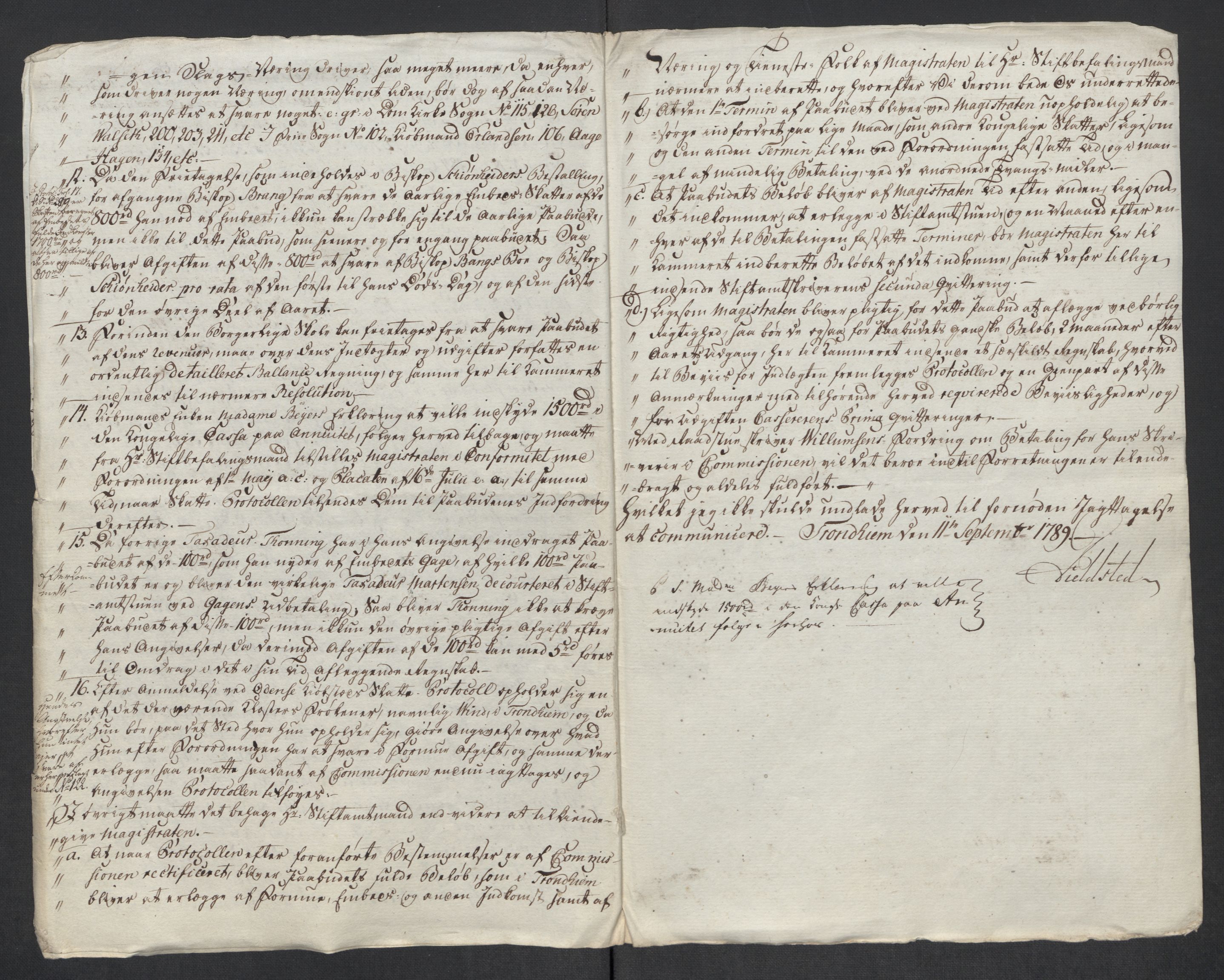 Rentekammeret inntil 1814, Reviderte regnskaper, Mindre regnskaper, AV/RA-EA-4068/Rf/Rfe/L0052:  Trondheim, 1789, p. 5