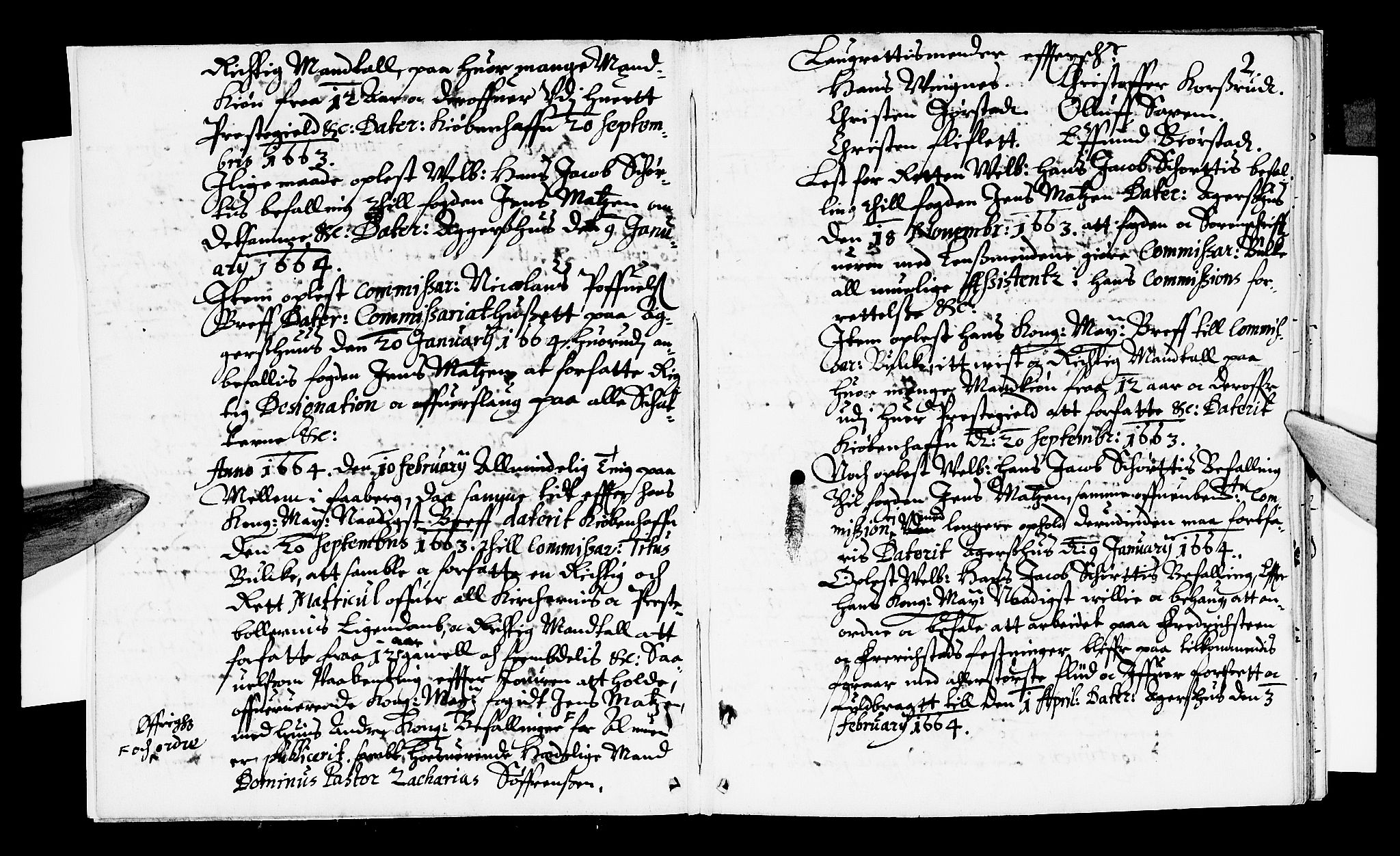 Sorenskriverier i Gudbrandsdalen, SAH/TING-036/G/Gb/Gbb/L0001: Tingbok - Sør-Gudbrandsdal, 1664, p. 1b-2a