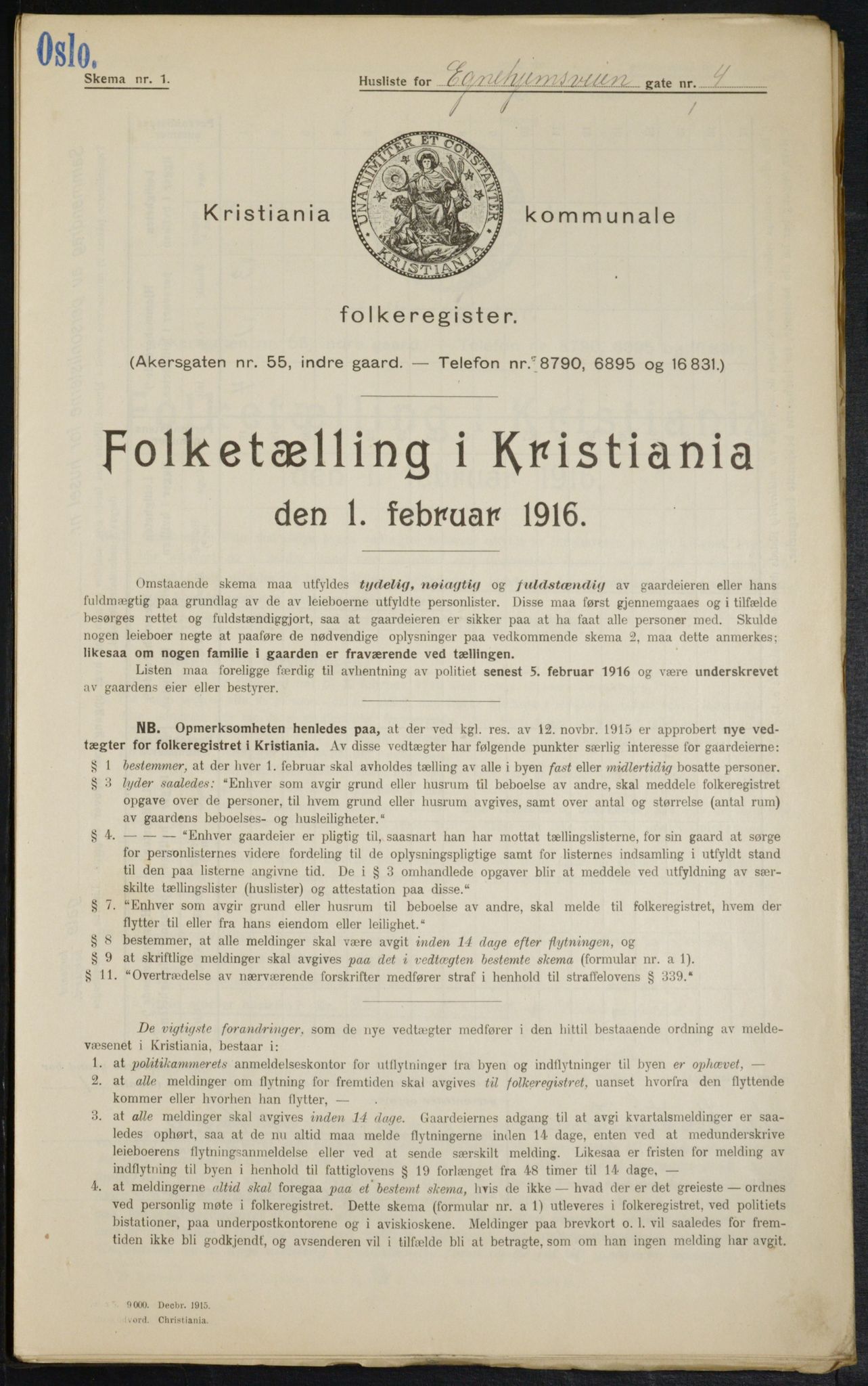 OBA, Municipal Census 1916 for Kristiania, 1916, p. 18982