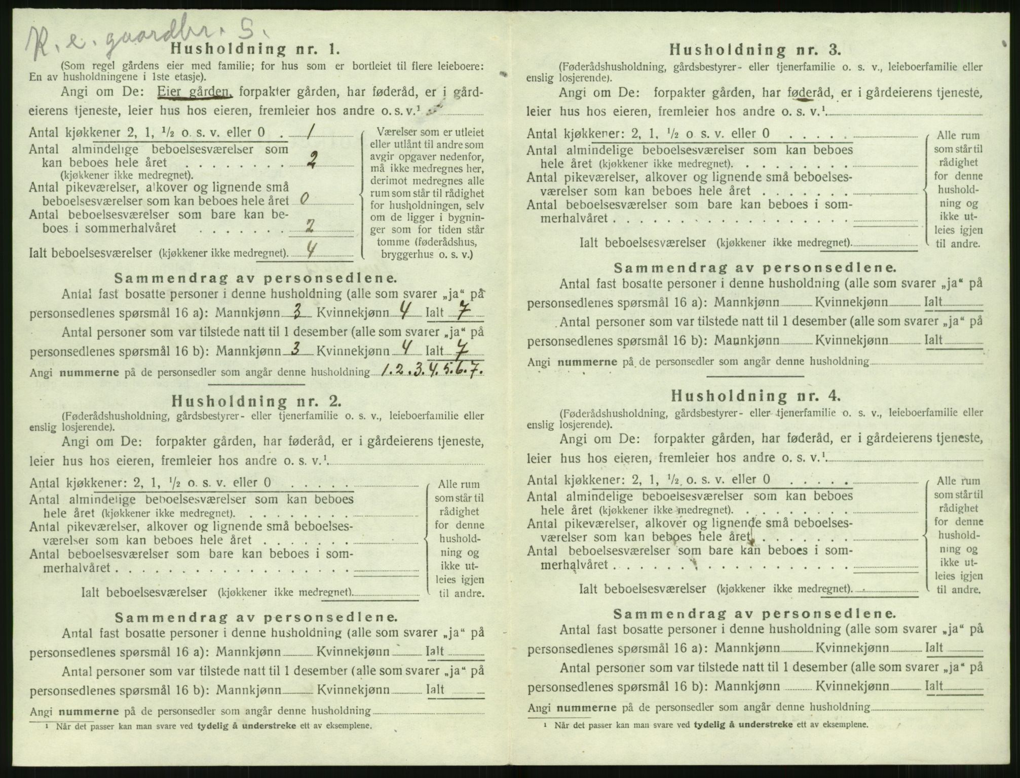 SAT, 1920 census for Sunnylven, 1920, p. 363