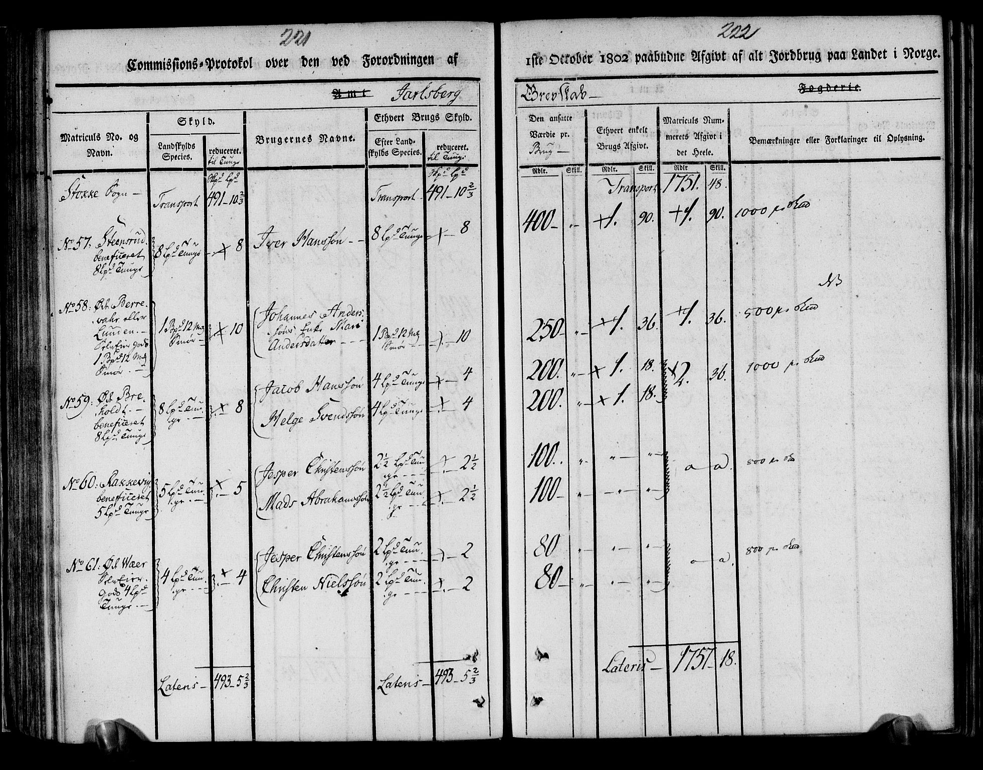 Rentekammeret inntil 1814, Realistisk ordnet avdeling, AV/RA-EA-4070/N/Ne/Nea/L0175: Jarlsberg grevskap. Kommisjonsprotokoll for grevskapets søndre distrikt - Ramnes, Sem, Stokke, Borre, Andebu og Nøtterøy prestegjeld, 1803, p. 112