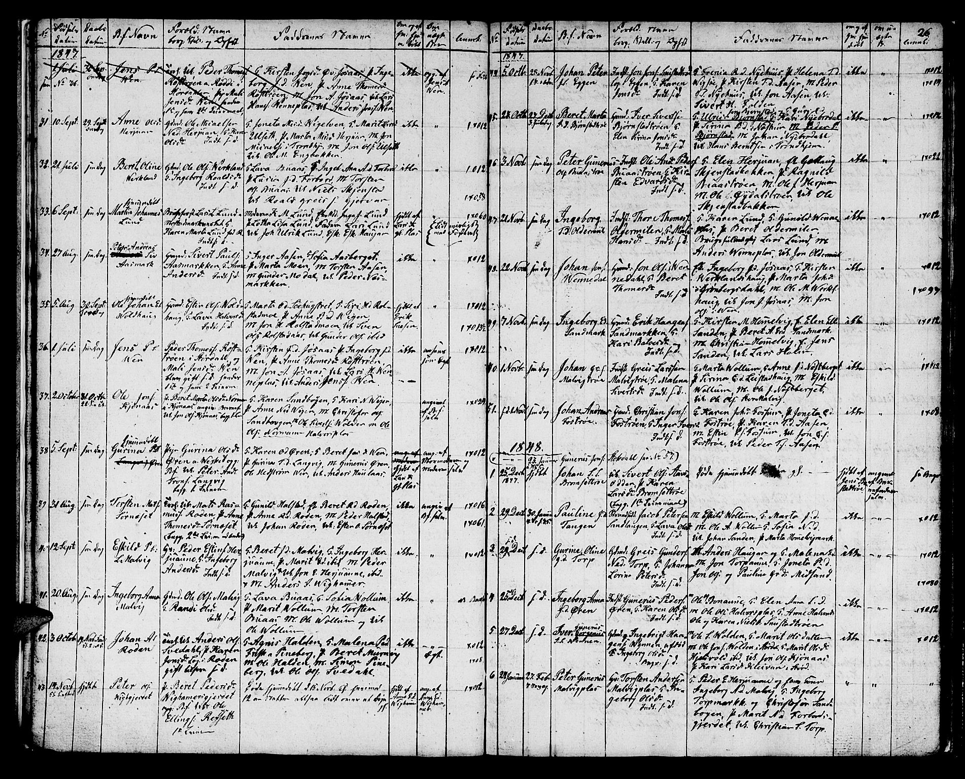 Ministerialprotokoller, klokkerbøker og fødselsregistre - Sør-Trøndelag, AV/SAT-A-1456/616/L0421: Parish register (copy) no. 616C04, 1834-1850, p. 26