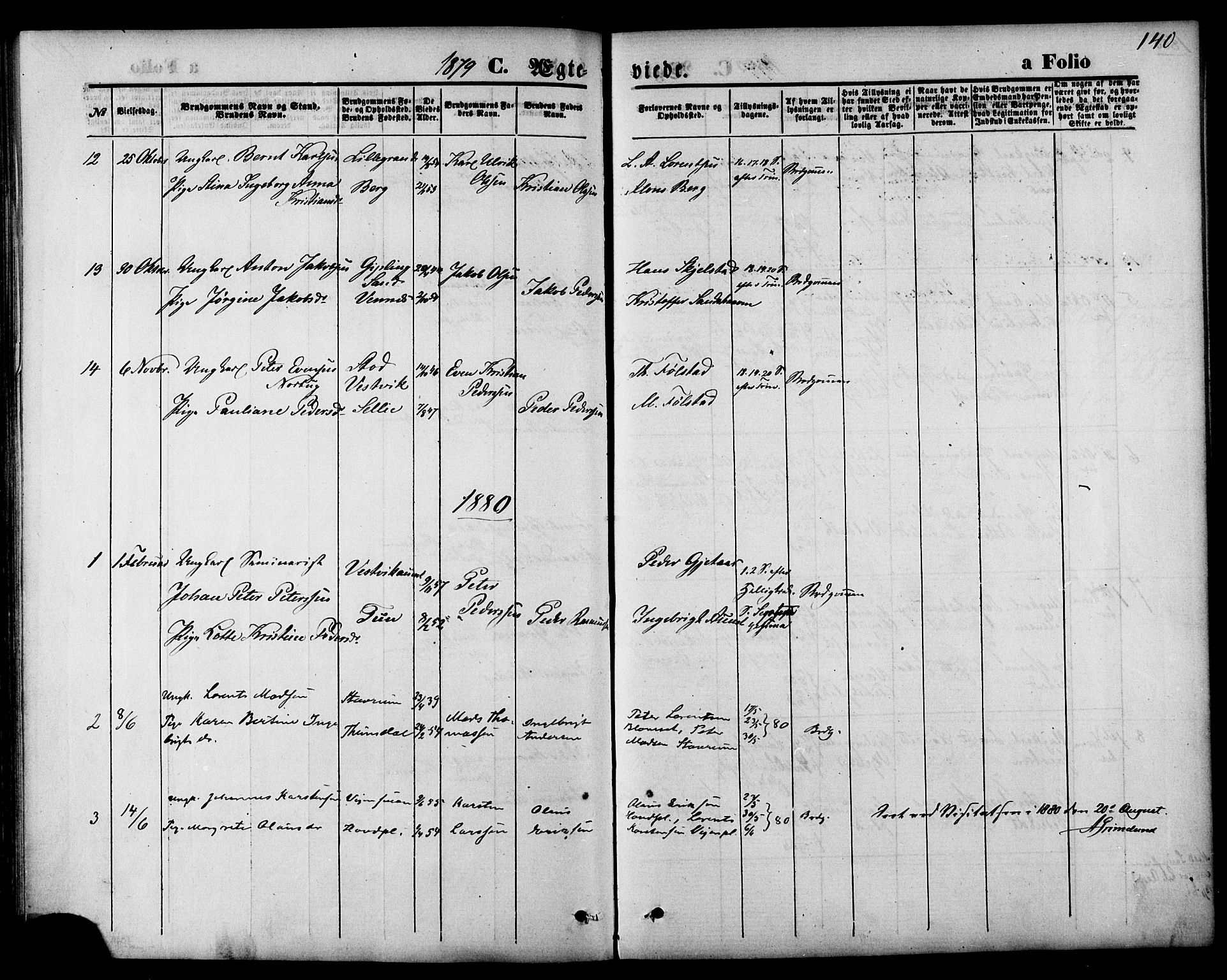 Ministerialprotokoller, klokkerbøker og fødselsregistre - Nord-Trøndelag, AV/SAT-A-1458/744/L0419: Parish register (official) no. 744A03, 1867-1881, p. 140