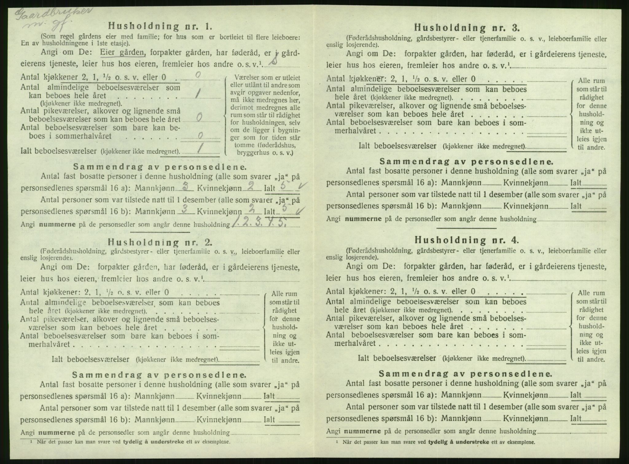 SAT, 1920 census for Velfjord, 1920, p. 328