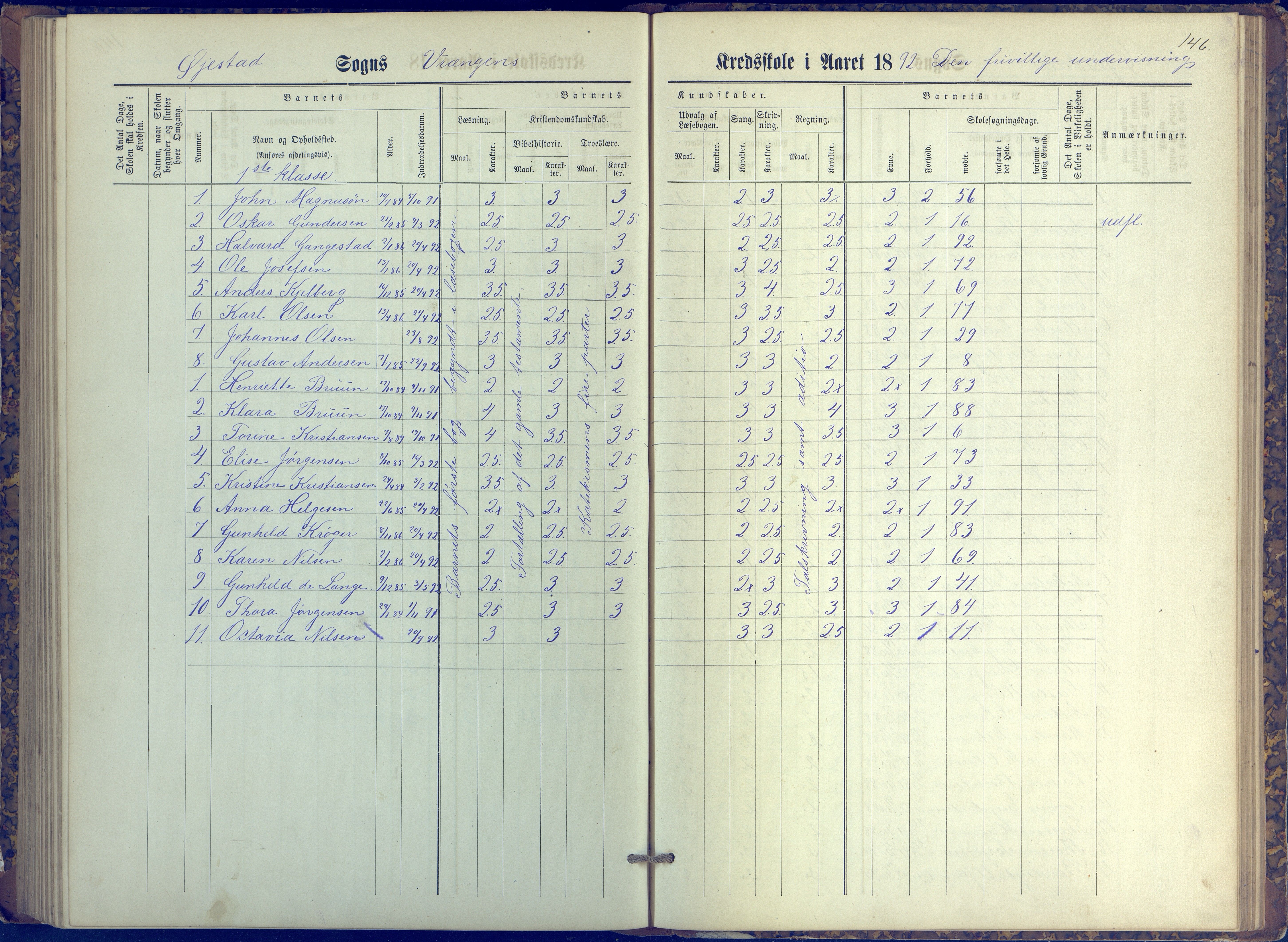 Øyestad kommune frem til 1979, AAKS/KA0920-PK/06/06K/L0006: Protokoll, 1881-1894, p. 146