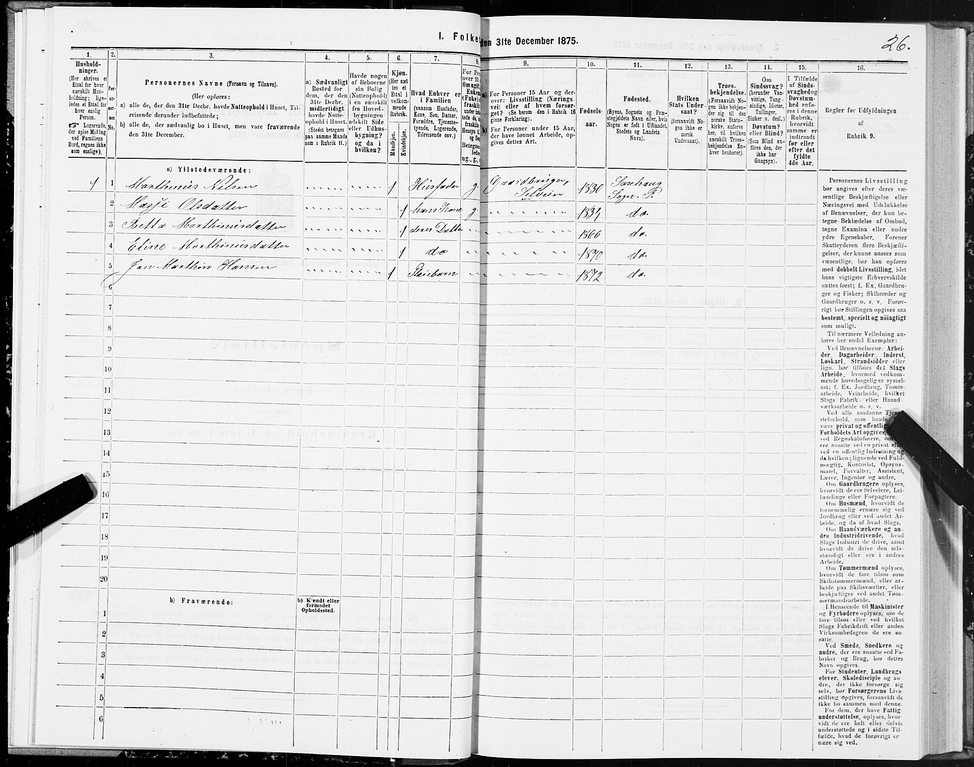 SAT, 1875 census for 1729P Inderøy, 1875, p. 4026