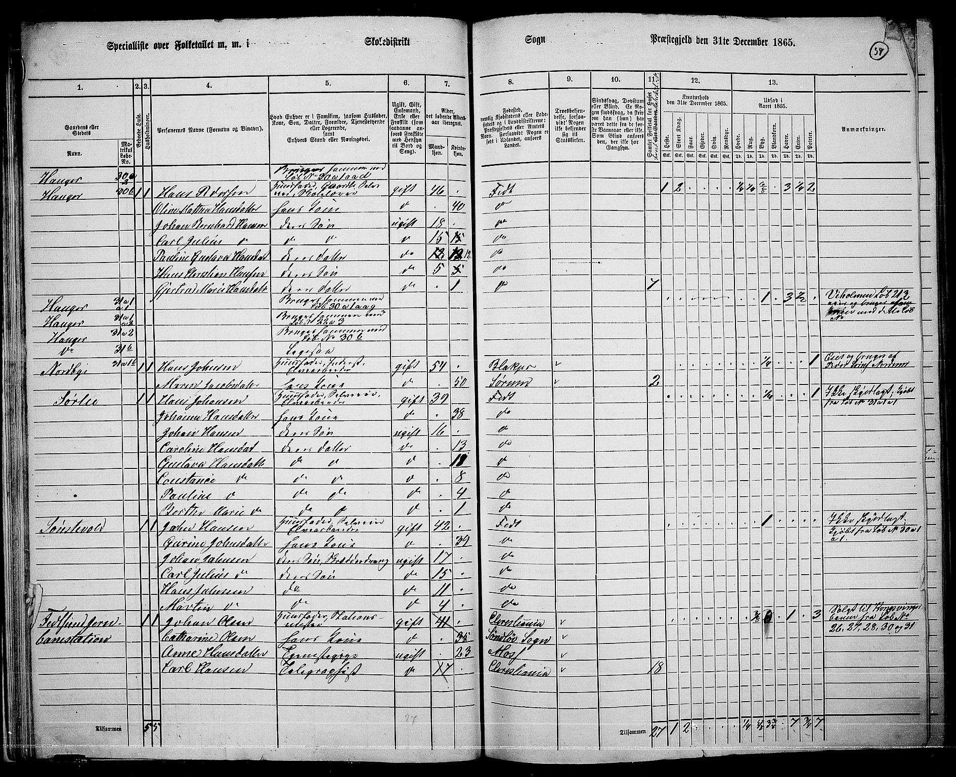 RA, 1865 census for Fet, 1865, p. 36