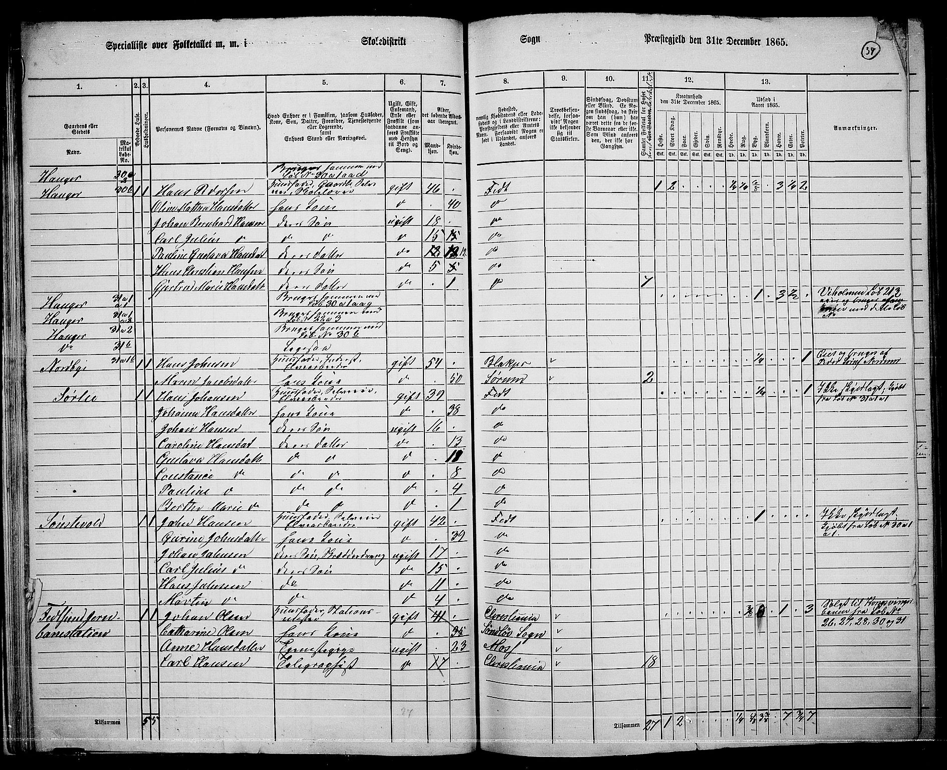RA, 1865 census for Fet, 1865, p. 36