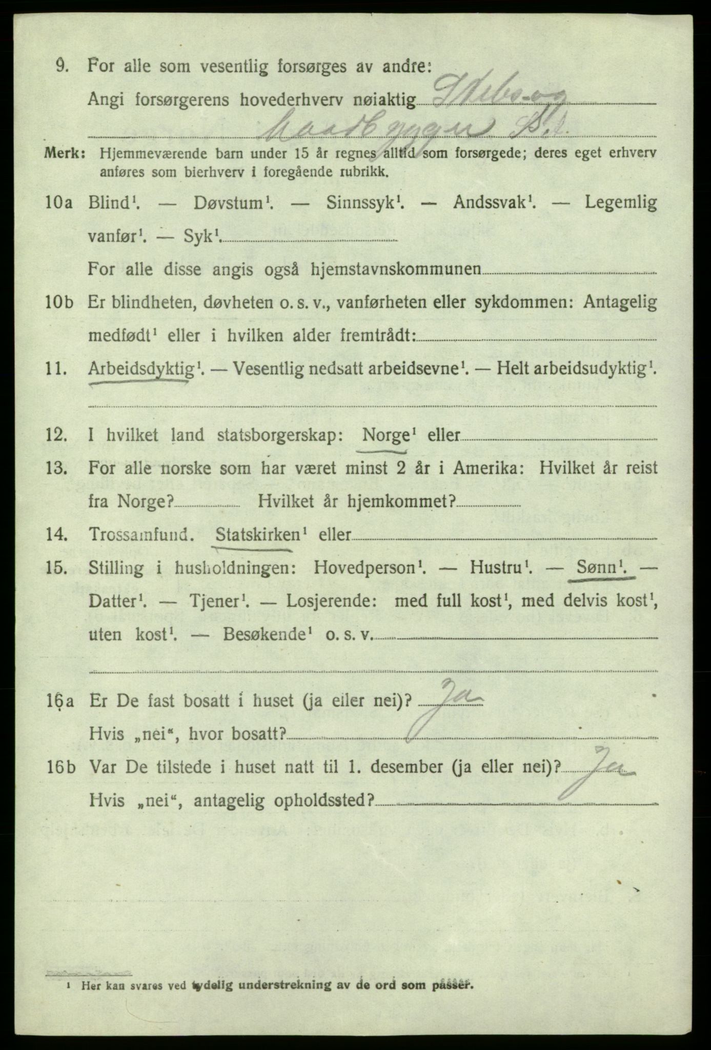 SAB, 1920 census for Jondal, 1920, p. 963