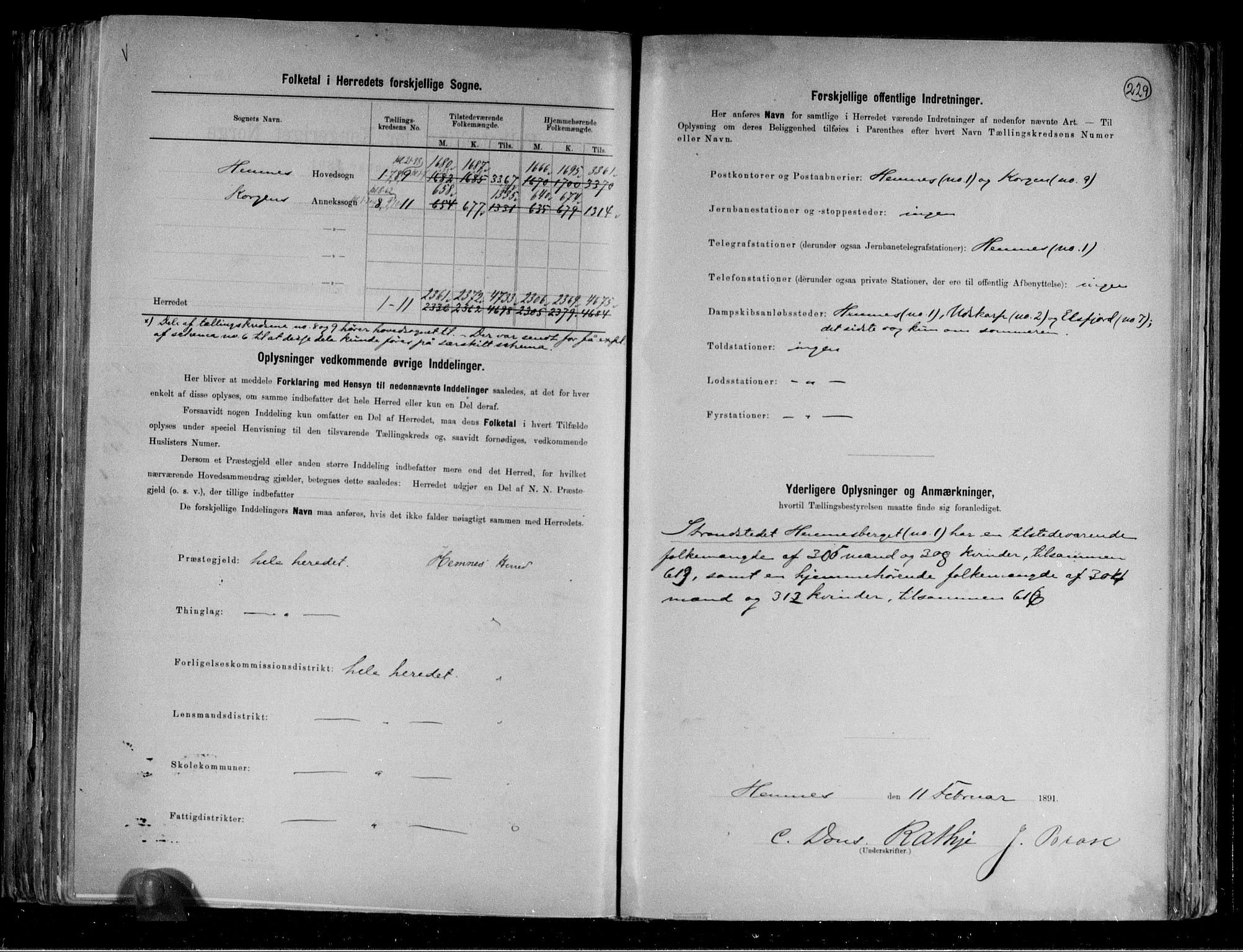 RA, 1891 census for 1832 Hemnes, 1891, p. 4