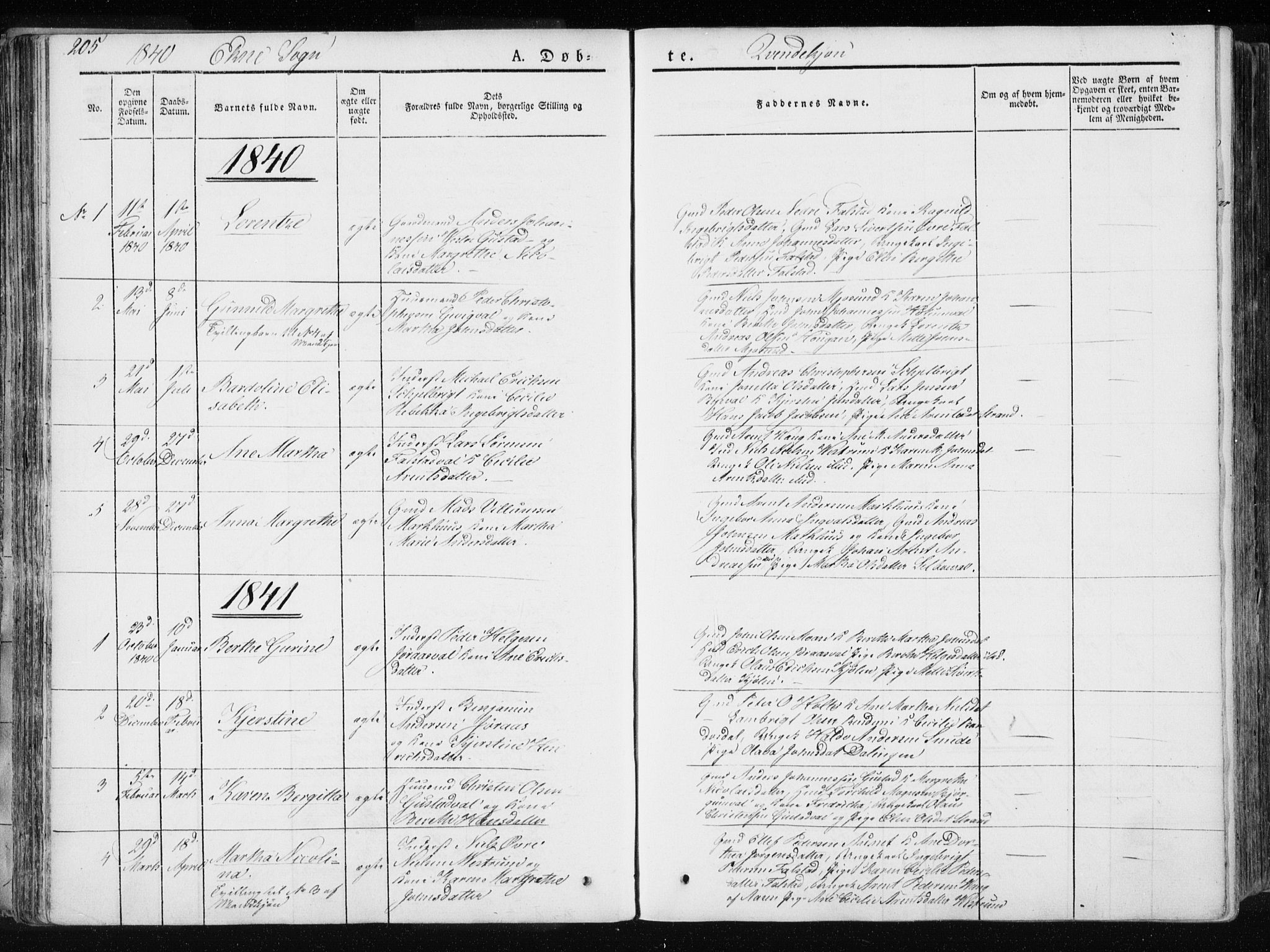 Ministerialprotokoller, klokkerbøker og fødselsregistre - Nord-Trøndelag, SAT/A-1458/717/L0154: Parish register (official) no. 717A06 /2, 1836-1849, p. 205