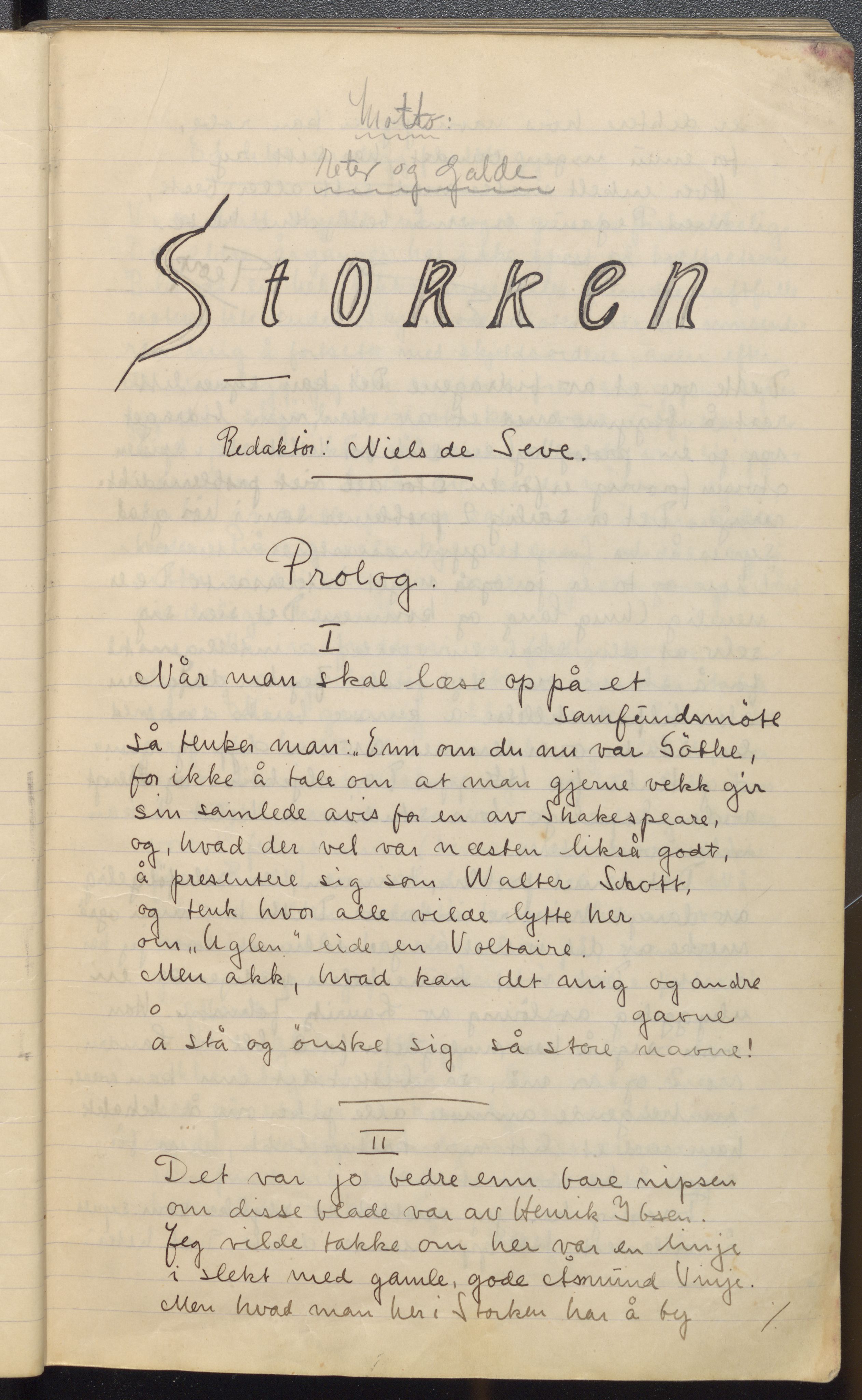 Pa 163 - Greveskogen videregående skole. Gymnassamfunnet Uglen, VEMU/A-1215/F/L0005: Storken, 1923-1925