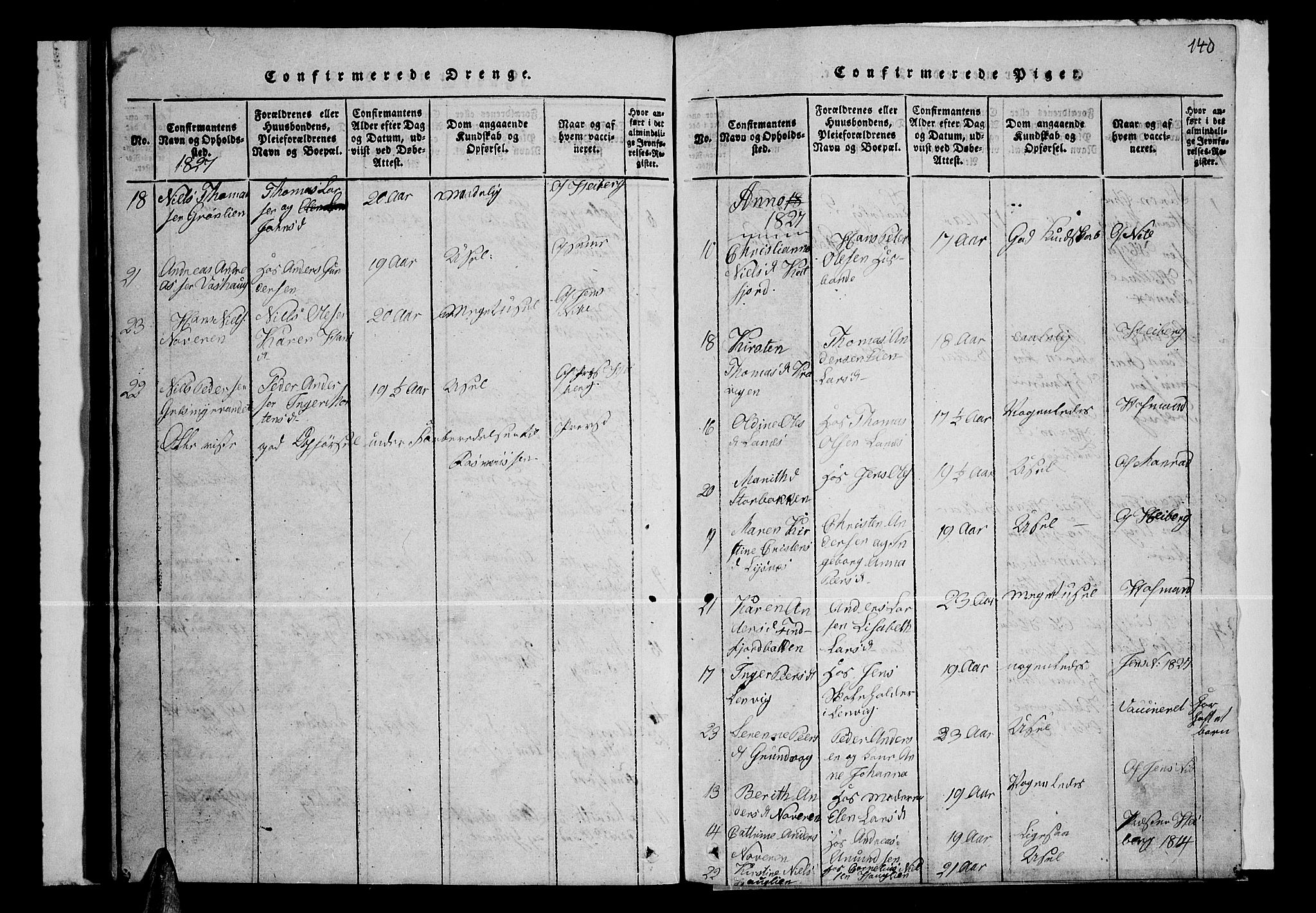 Lenvik sokneprestembete, AV/SATØ-S-1310/H/Ha/Hab/L0001klokker: Parish register (copy) no. 1, 1822-1837, p. 140