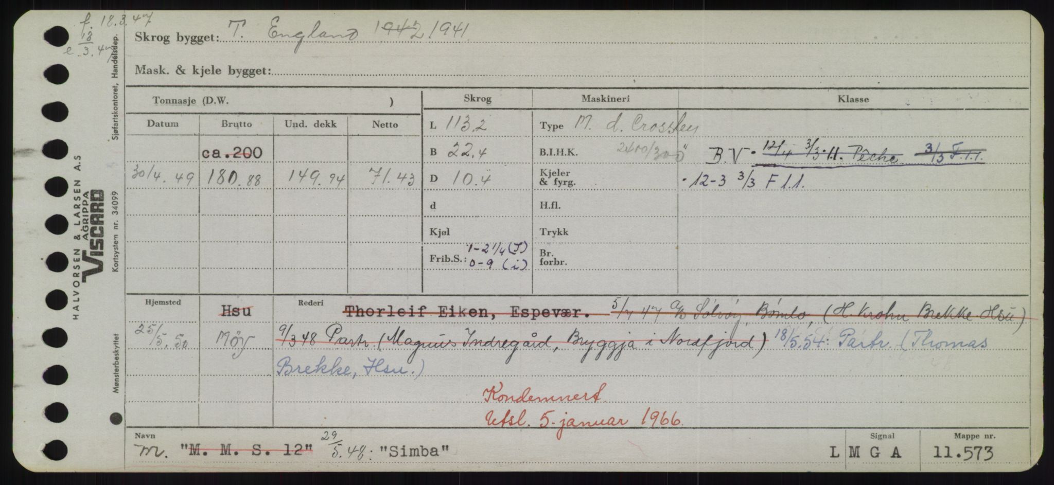 Sjøfartsdirektoratet med forløpere, Skipsmålingen, RA/S-1627/H/Hd/L0033: Fartøy, Sevi-Sjø, p. 177