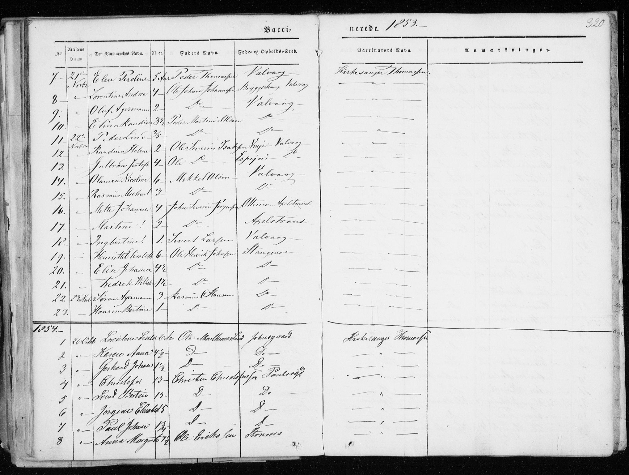 Tranøy sokneprestkontor, SATØ/S-1313/I/Ia/Iaa/L0006kirke: Parish register (official) no. 6, 1844-1855, p. 320