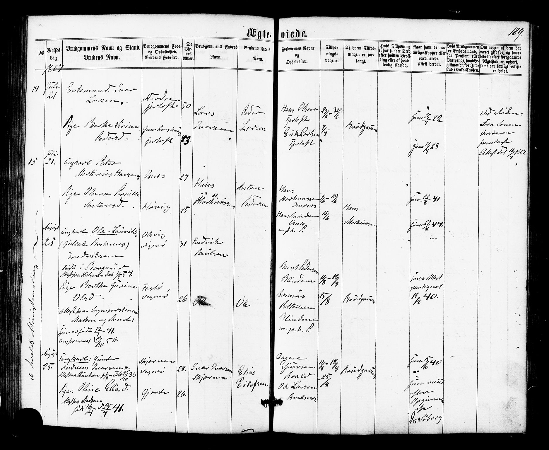 Ministerialprotokoller, klokkerbøker og fødselsregistre - Møre og Romsdal, AV/SAT-A-1454/536/L0498: Parish register (official) no. 536A07, 1862-1875, p. 189