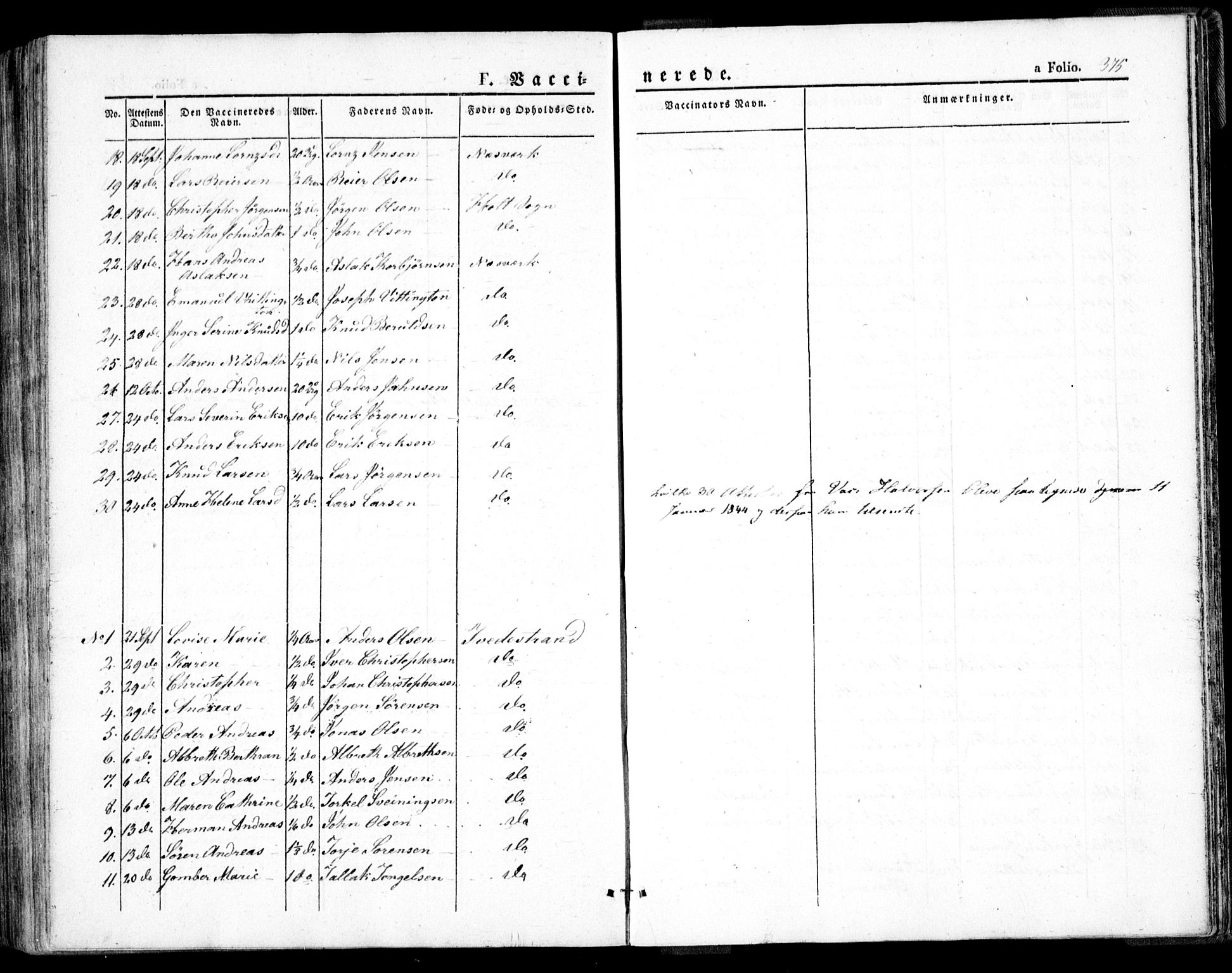 Holt sokneprestkontor, AV/SAK-1111-0021/F/Fa/L0007: Parish register (official) no. A 7, 1836-1848, p. 375