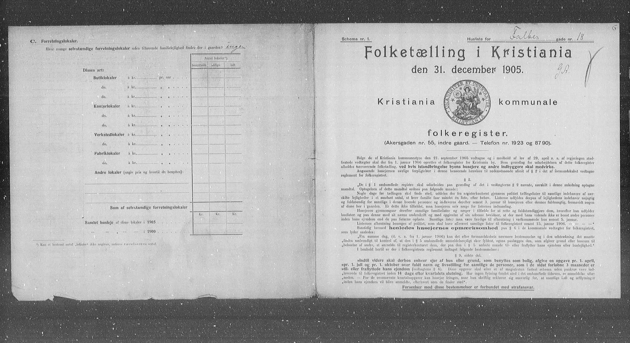 OBA, Municipal Census 1905 for Kristiania, 1905, p. 12057