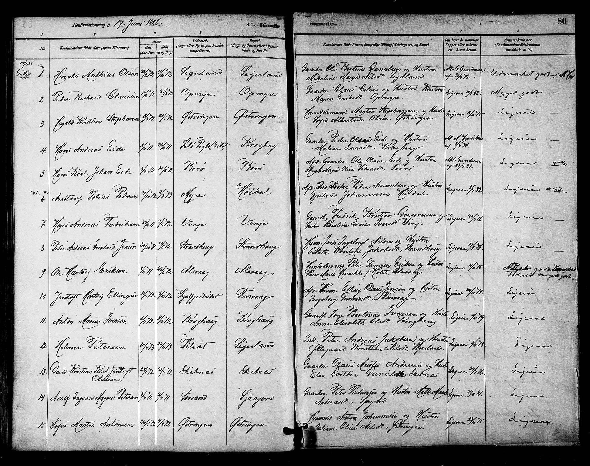 Ministerialprotokoller, klokkerbøker og fødselsregistre - Nordland, AV/SAT-A-1459/893/L1337: Parish register (official) no. 893A09, 1885-1893, p. 86