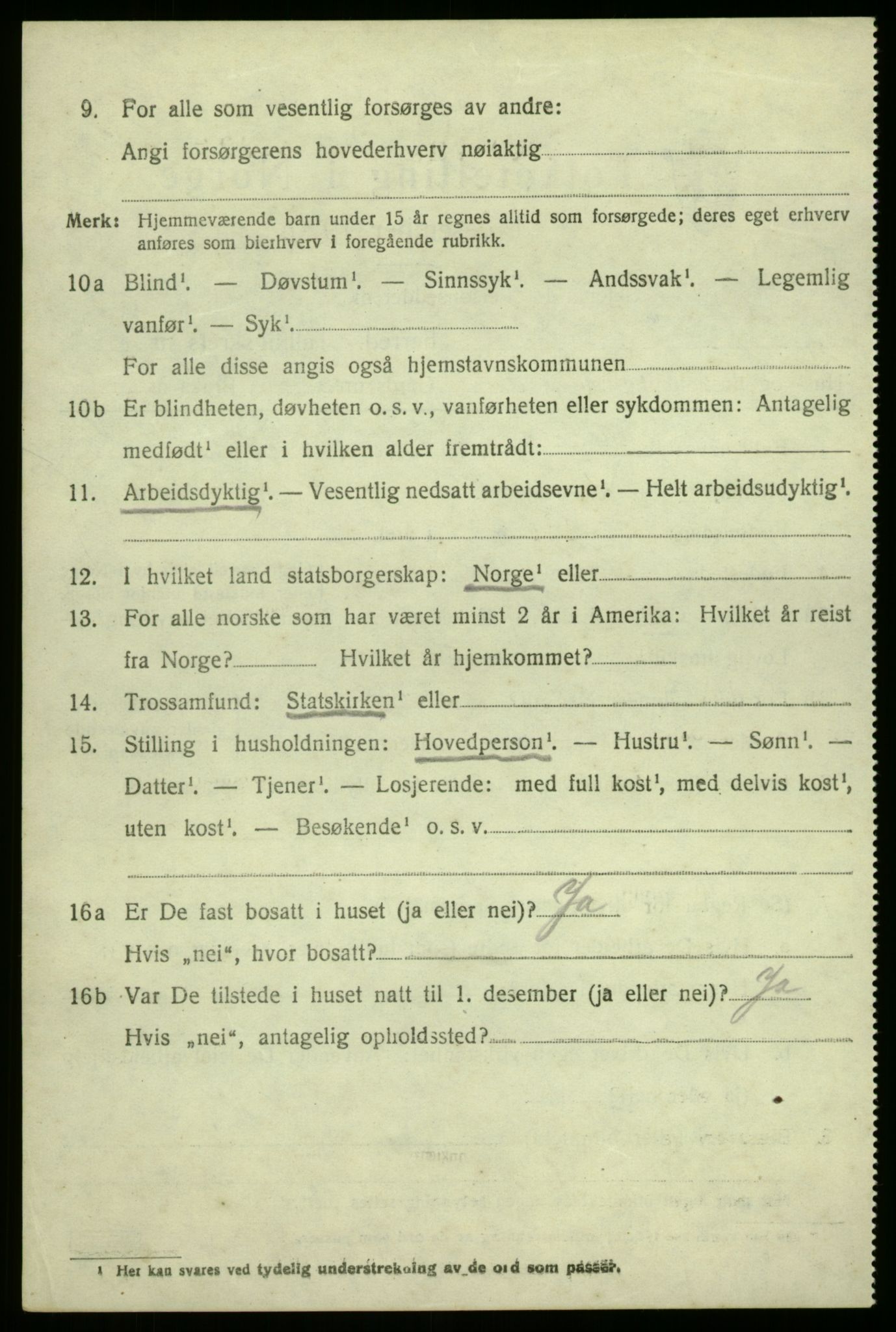 SAO, 1920 census for Borge, 1920, p. 3010