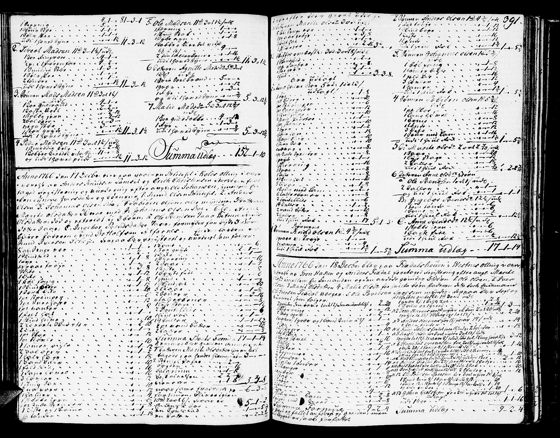 Romsdal sorenskriveri, AV/SAT-A-4149/1/3/3A/L0009: Skifteprotokoll, 1761-1773, p. 390b-391a