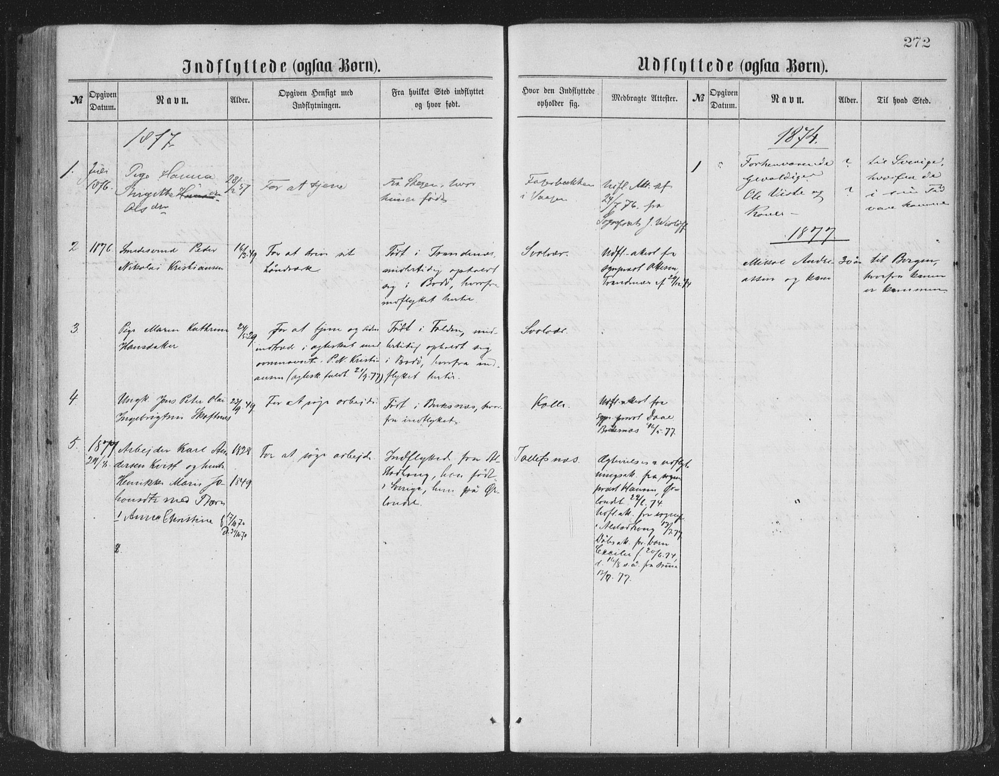 Ministerialprotokoller, klokkerbøker og fødselsregistre - Nordland, AV/SAT-A-1459/874/L1057: Parish register (official) no. 874A01, 1866-1877, p. 272