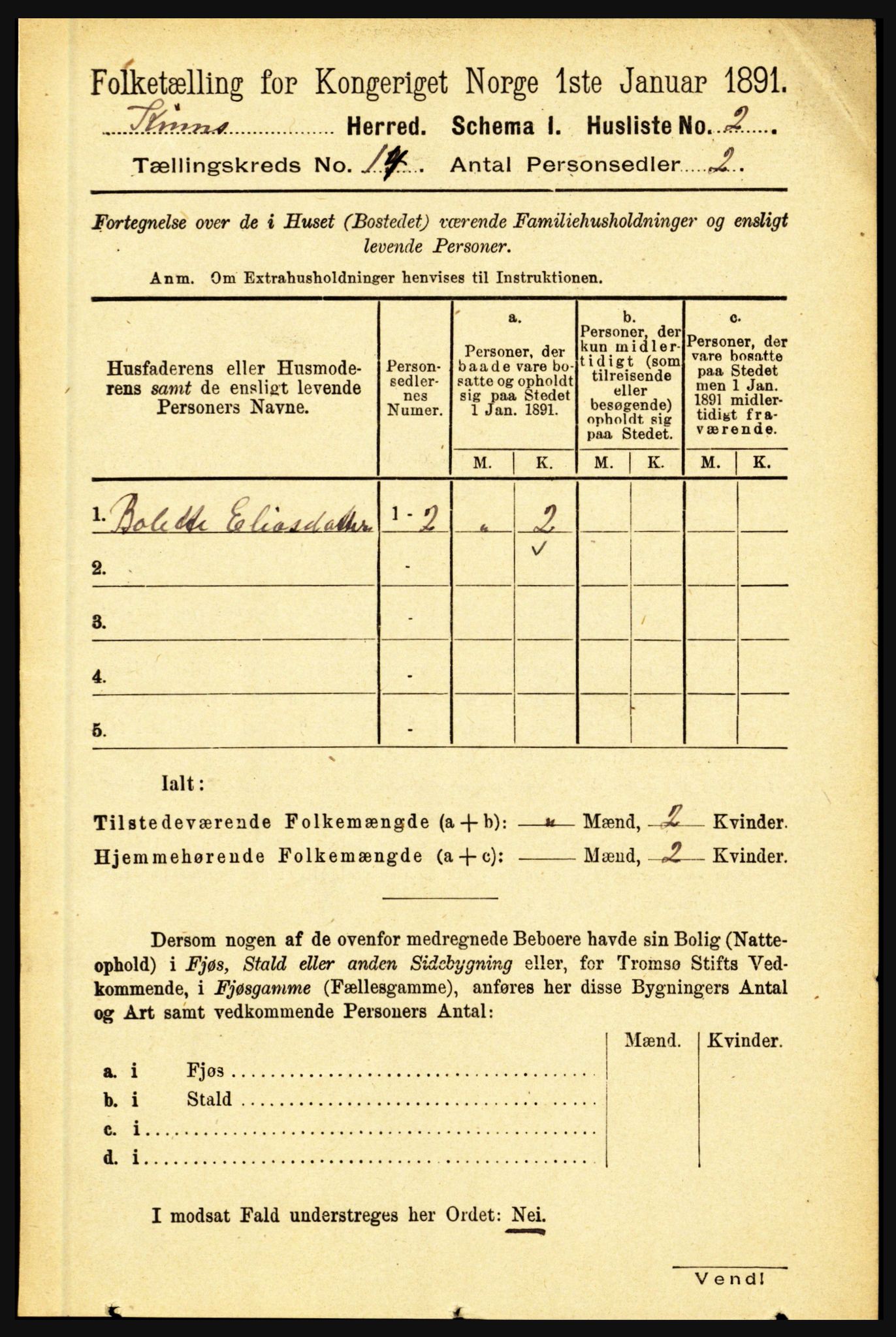 RA, 1891 census for 1437 Kinn, 1891, p. 5408