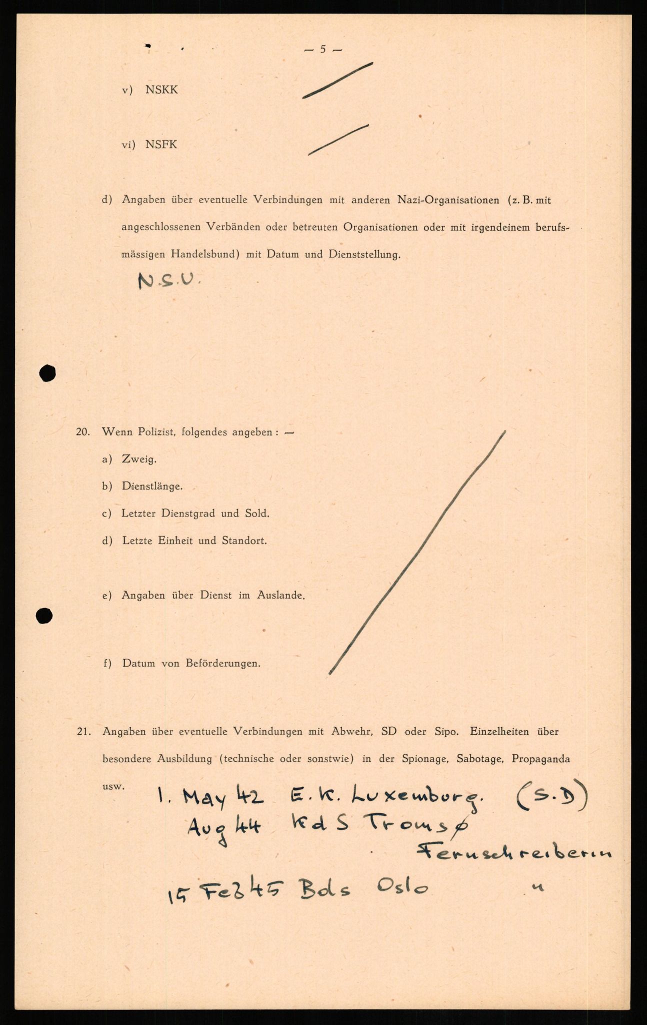 Forsvaret, Forsvarets overkommando II, AV/RA-RAFA-3915/D/Db/L0013: CI Questionaires. Tyske okkupasjonsstyrker i Norge. Tyskere., 1945-1946, p. 458