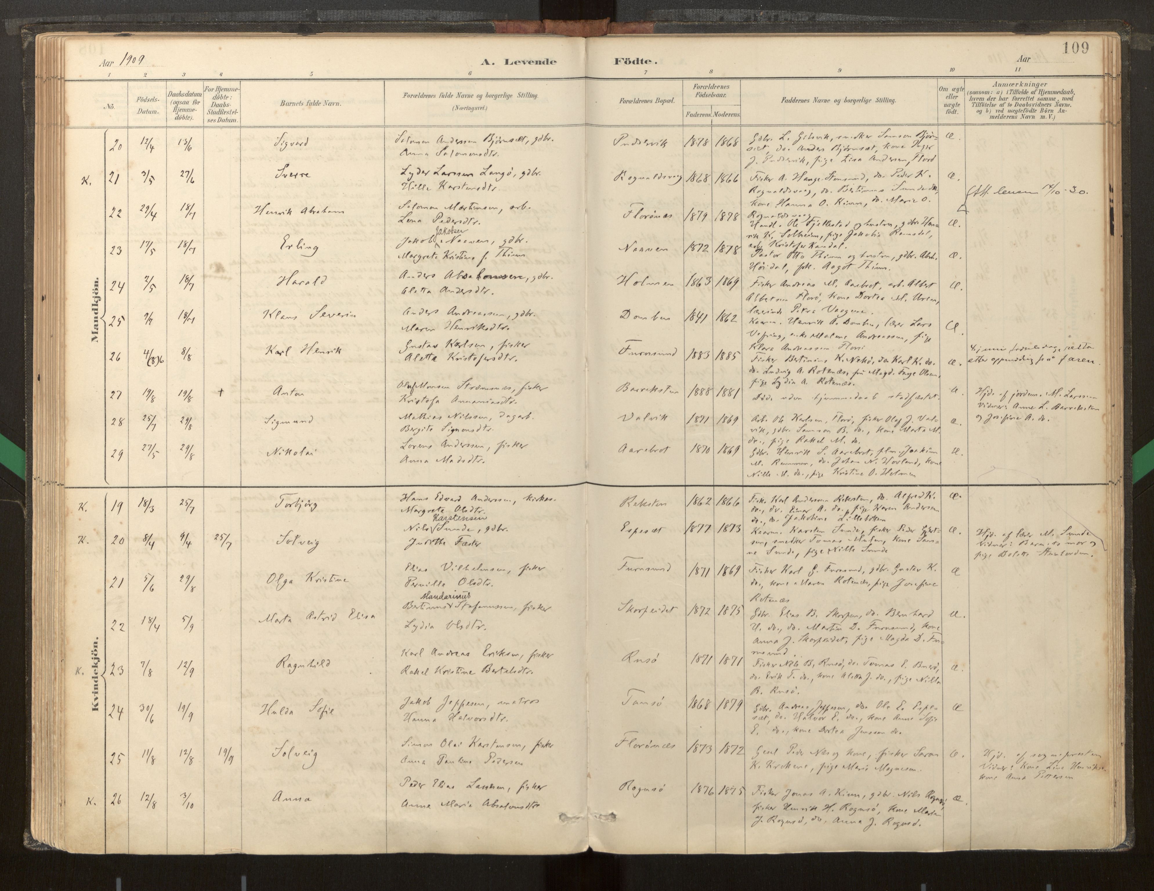 Kinn sokneprestembete, AV/SAB-A-80801/H/Haa/Haab/L0001: Parish register (official) no. B 1, 1886-1921, p. 109