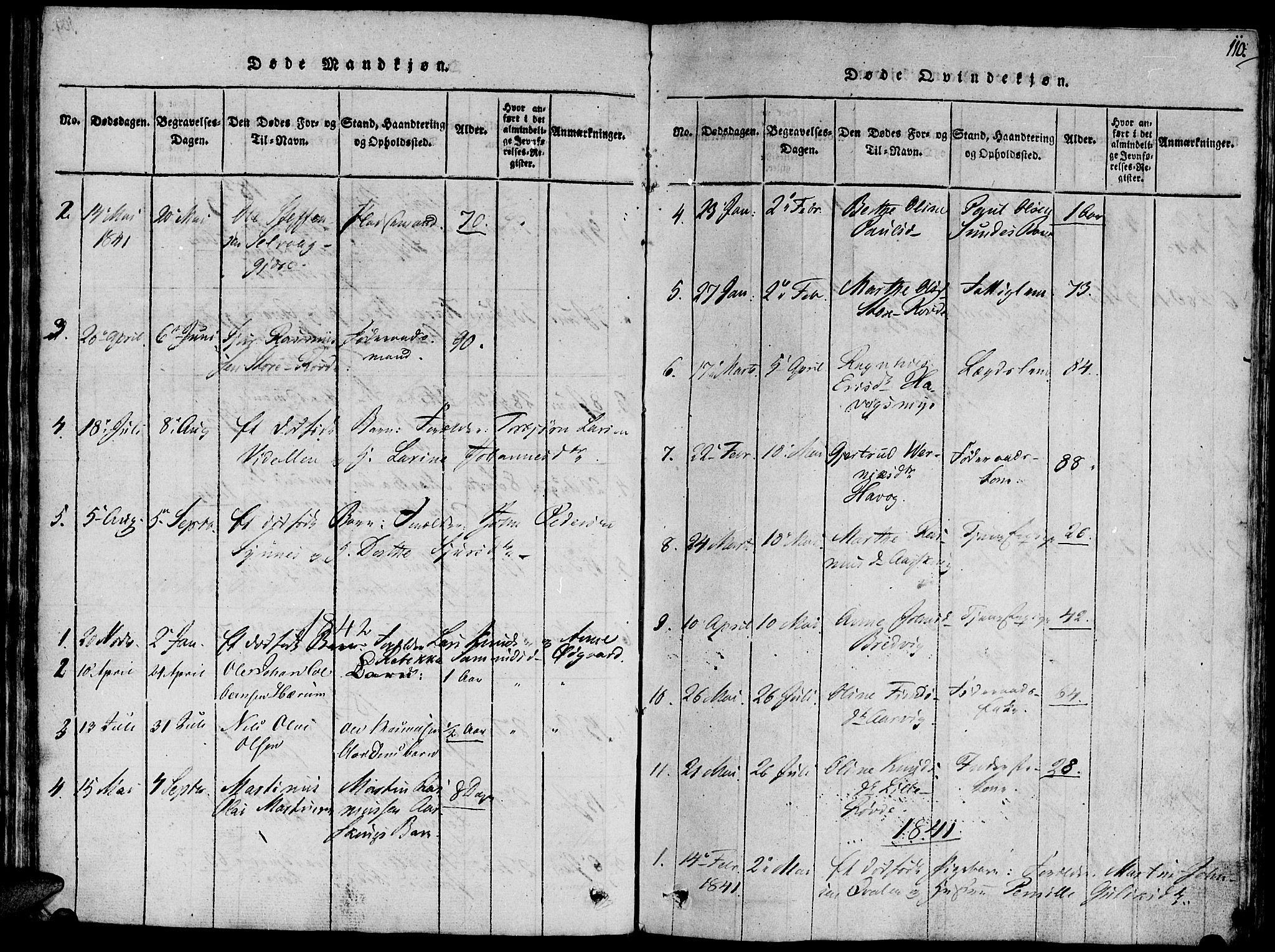 Ministerialprotokoller, klokkerbøker og fødselsregistre - Møre og Romsdal, SAT/A-1454/504/L0054: Parish register (official) no. 504A01, 1816-1861, p. 110