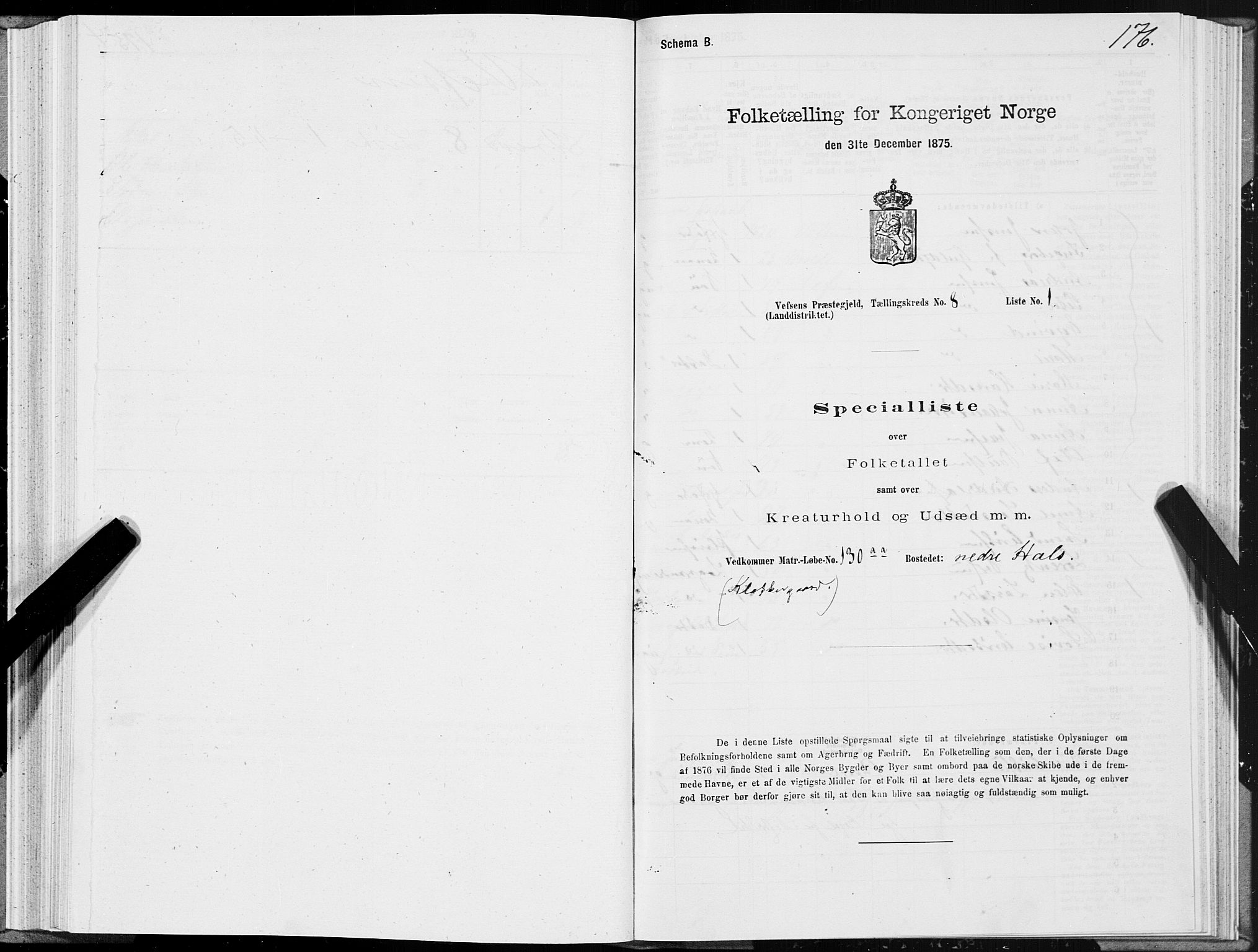 SAT, 1875 census for 1824L Vefsn/Vefsn, 1875, p. 2176