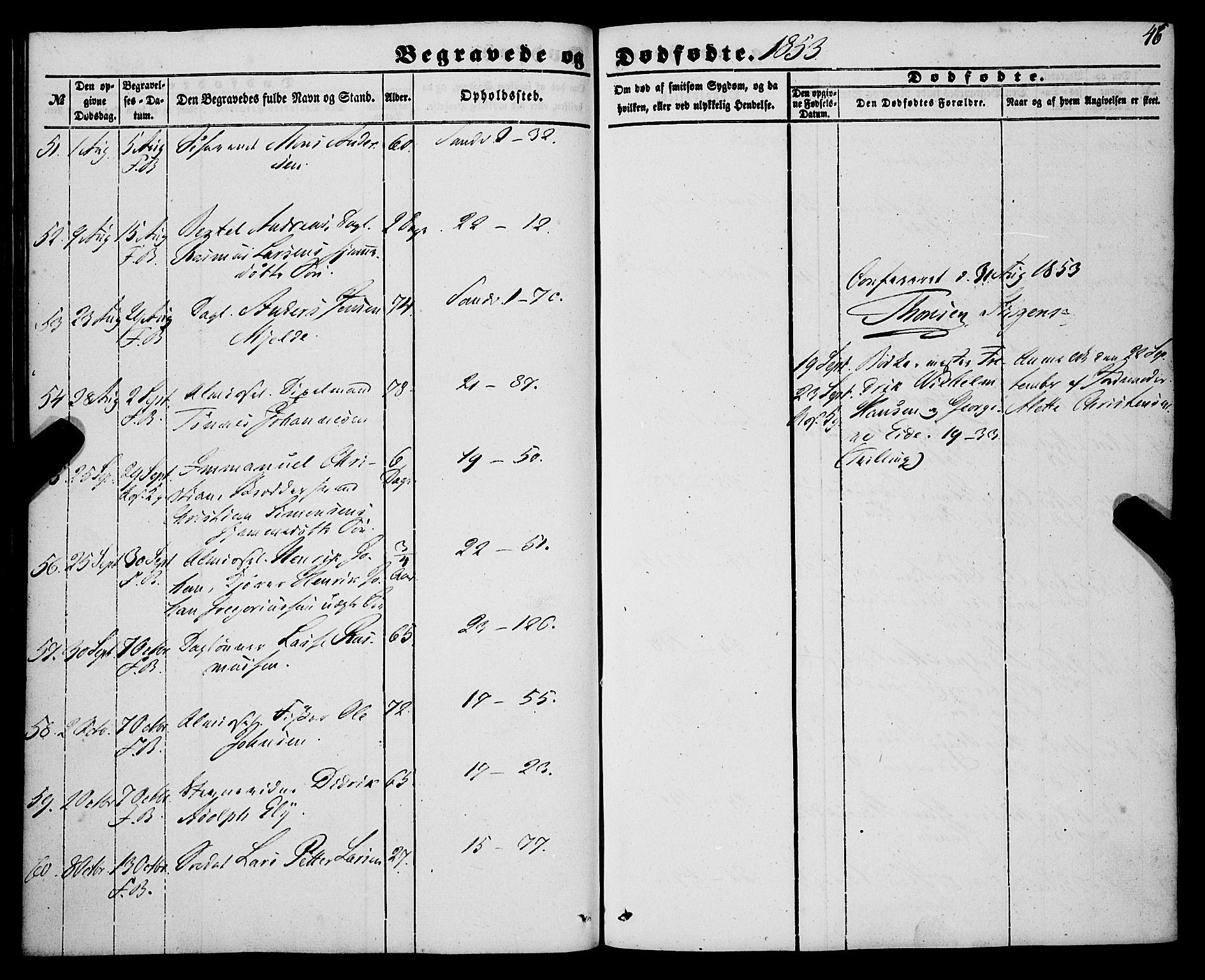 Korskirken sokneprestembete, SAB/A-76101/H/Haa: Parish register (official) no. E 2, 1848-1862, p. 46