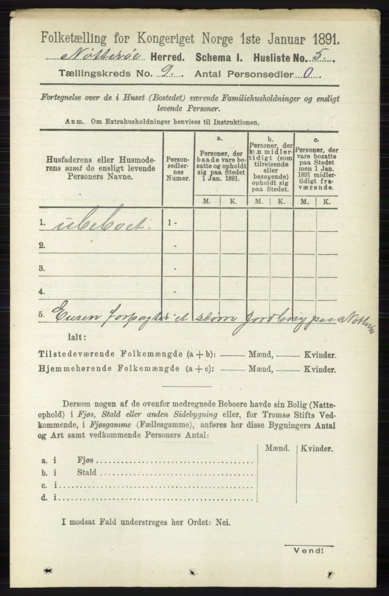 RA, 1891 census for 0722 Nøtterøy, 1891, p. 4459