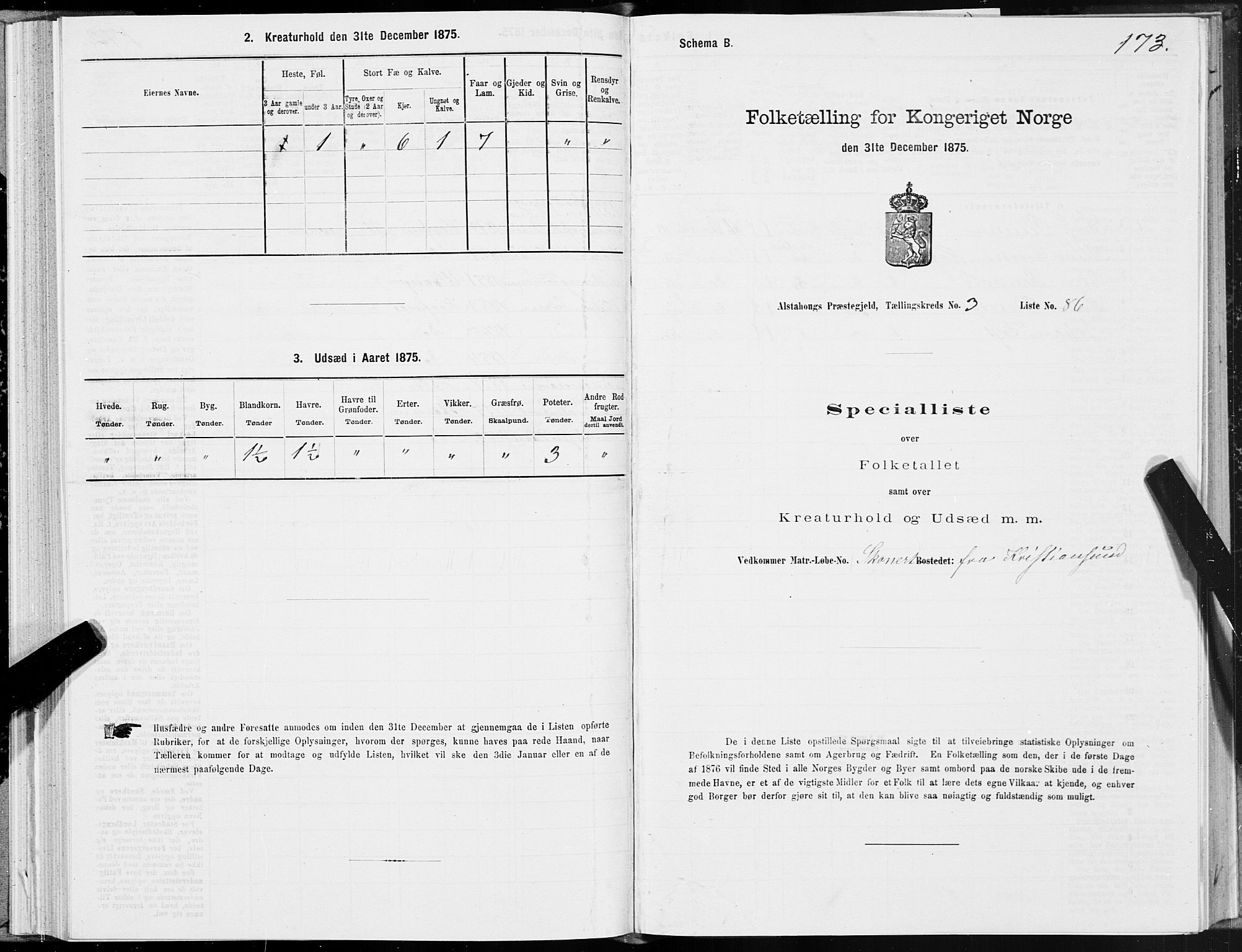 SAT, 1875 census for 1820P Alstahaug, 1875, p. 3173