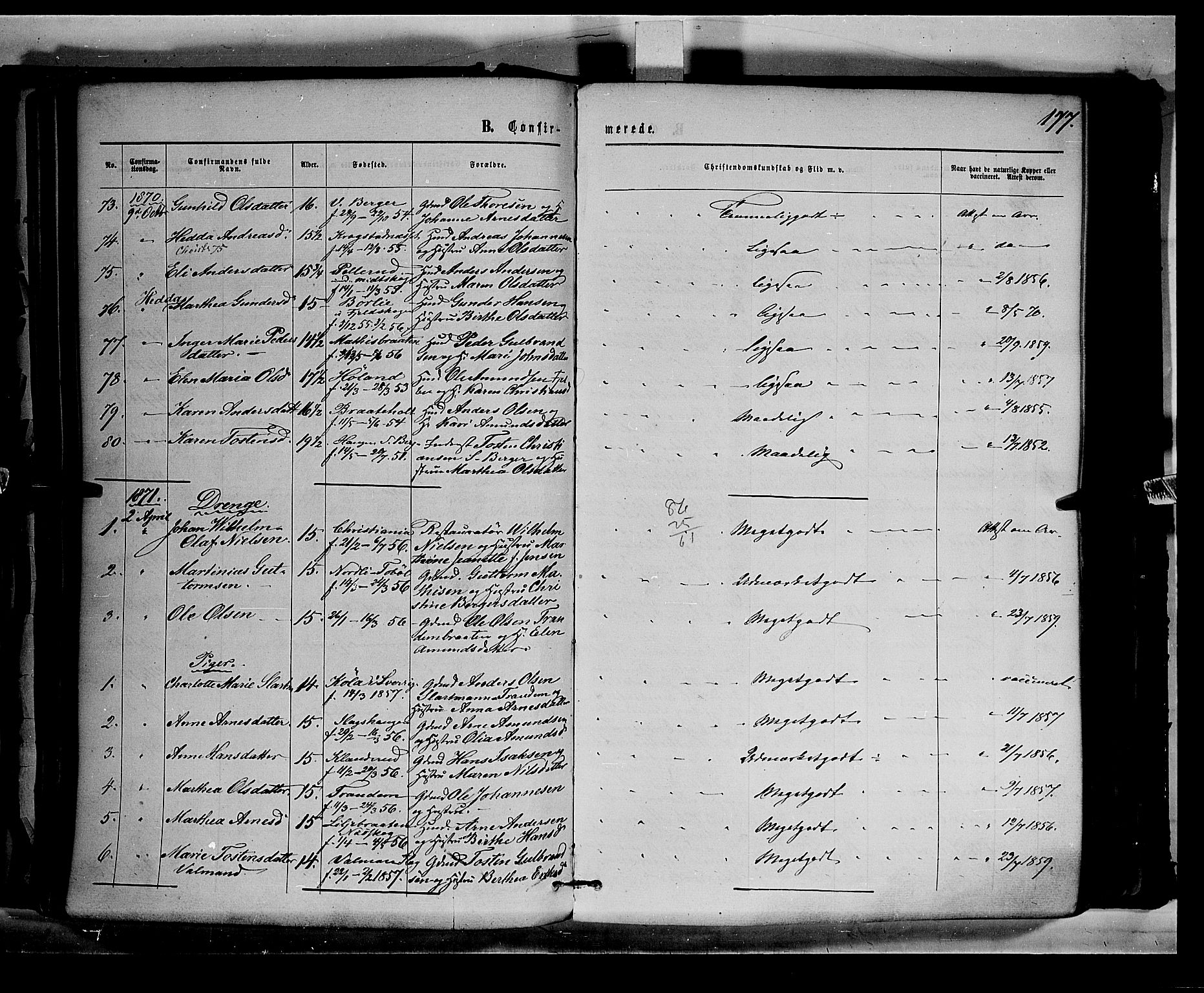 Eidskog prestekontor, AV/SAH-PREST-026/H/Ha/Haa/L0002: Parish register (official) no. 2, 1867-1878, p. 177