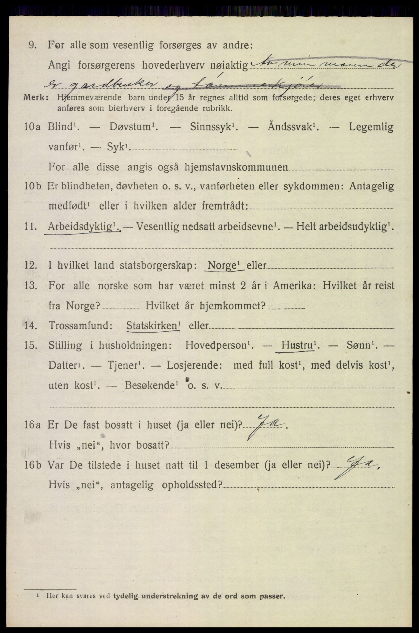 SAH, 1920 census for Trysil, 1920, p. 15980