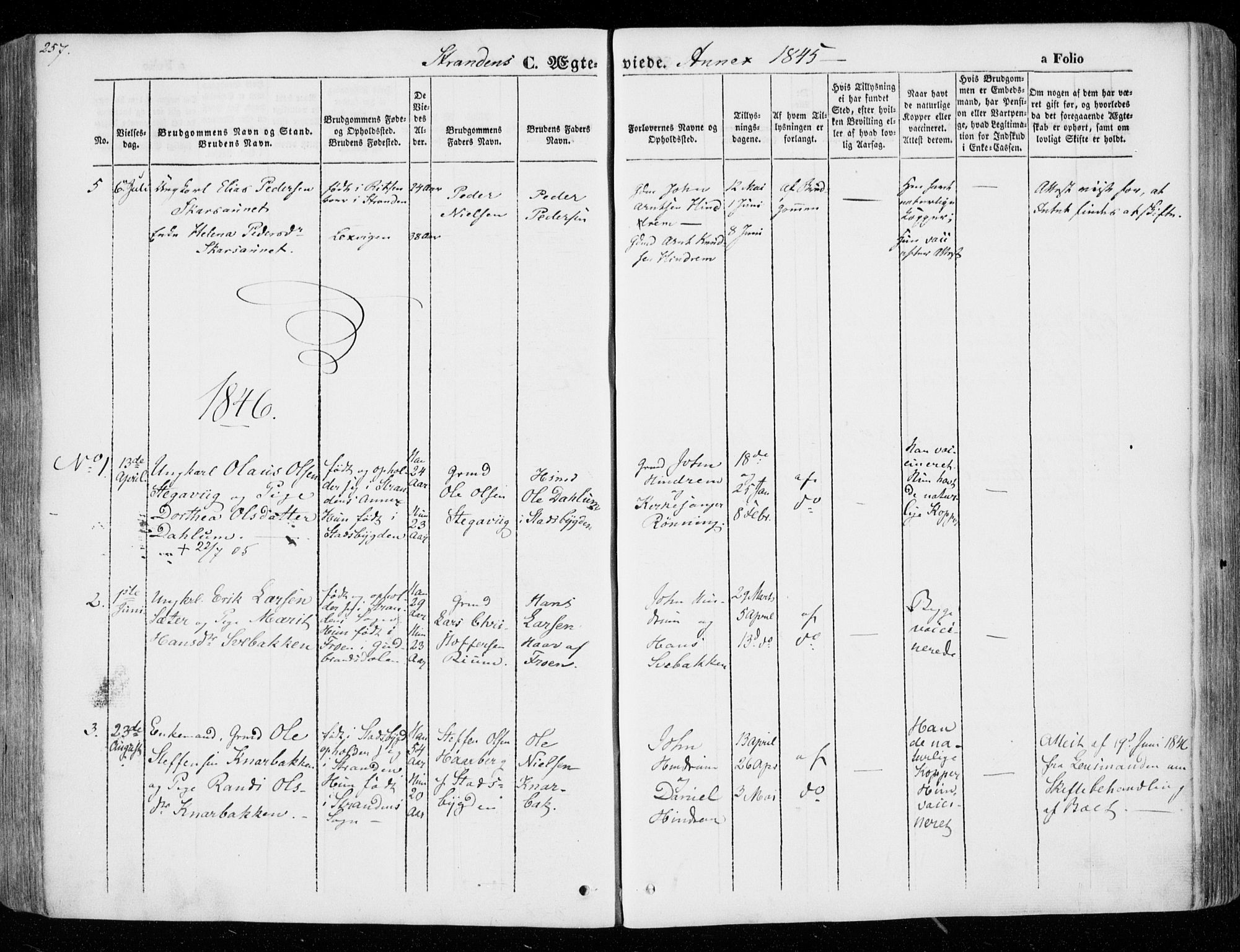 Ministerialprotokoller, klokkerbøker og fødselsregistre - Nord-Trøndelag, AV/SAT-A-1458/701/L0007: Parish register (official) no. 701A07 /2, 1842-1854, p. 257