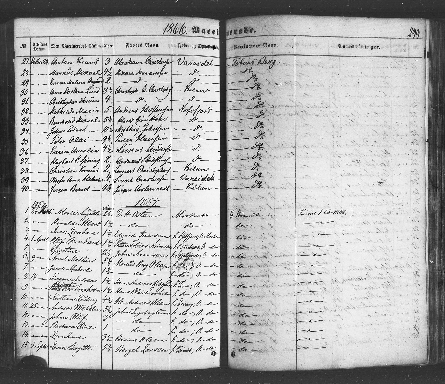 Ministerialprotokoller, klokkerbøker og fødselsregistre - Nordland, SAT/A-1459/885/L1203: Parish register (official) no. 885A04, 1859-1877, p. 299
