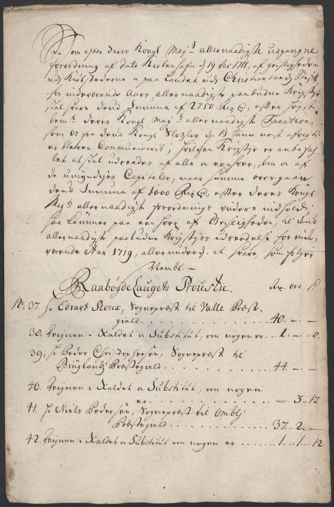 Rentekammeret inntil 1814, Reviderte regnskaper, Fogderegnskap, AV/RA-EA-4092/R40/L2453: Fogderegnskap Råbyggelag, 1718-1719, p. 338