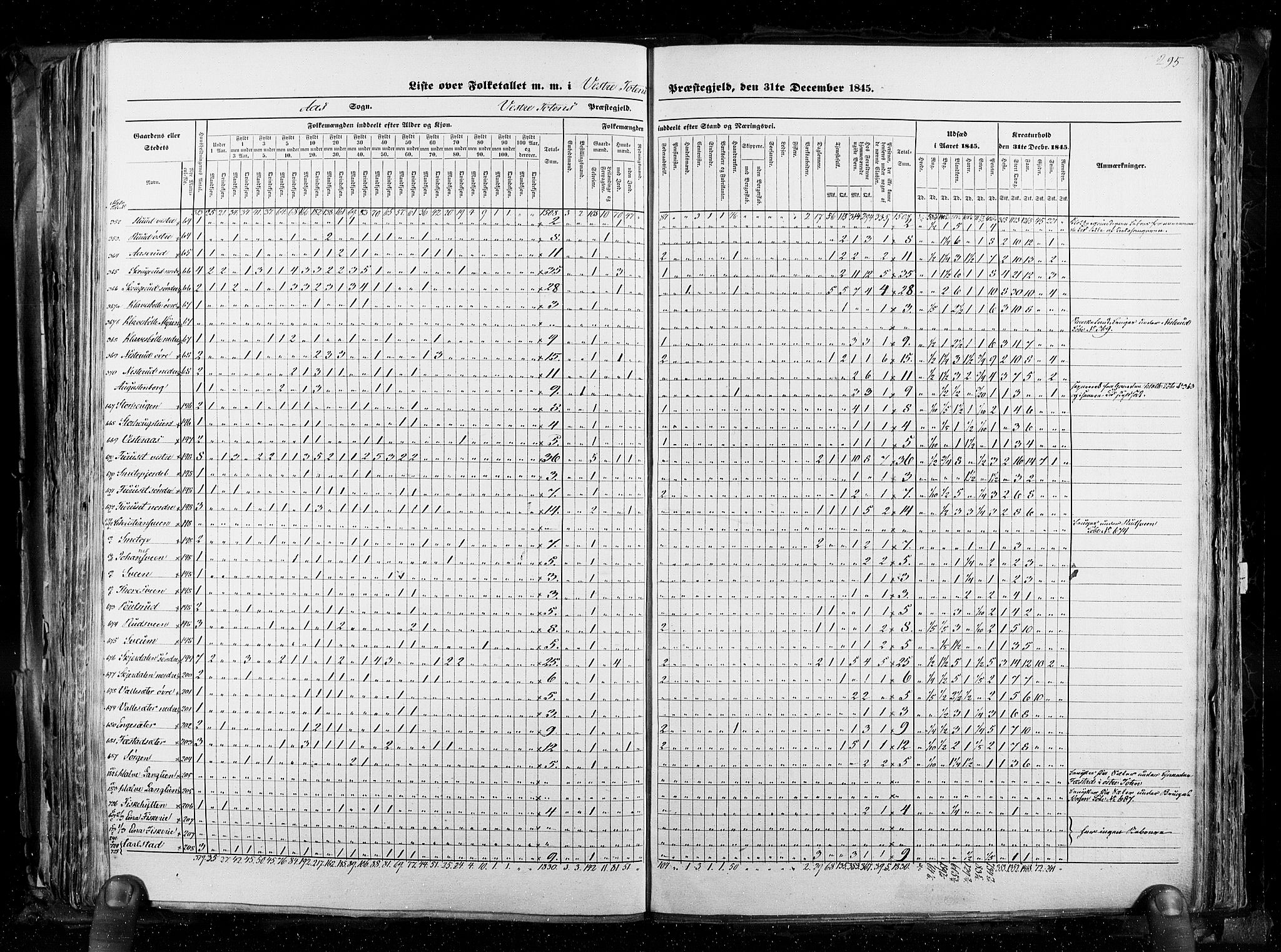 RA, Census 1845, vol. 3: Hedemarken amt og Kristians amt, 1845, p. 295