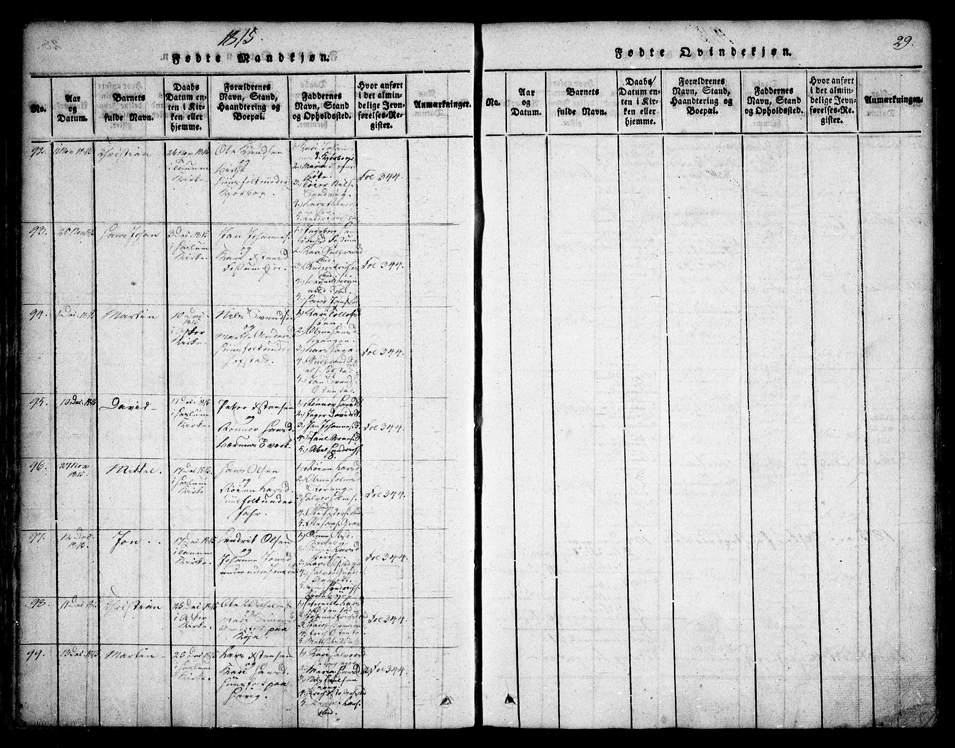 Asker prestekontor Kirkebøker, AV/SAO-A-10256a/F/Fa/L0006: Parish register (official) no. I 6, 1814-1824, p. 29