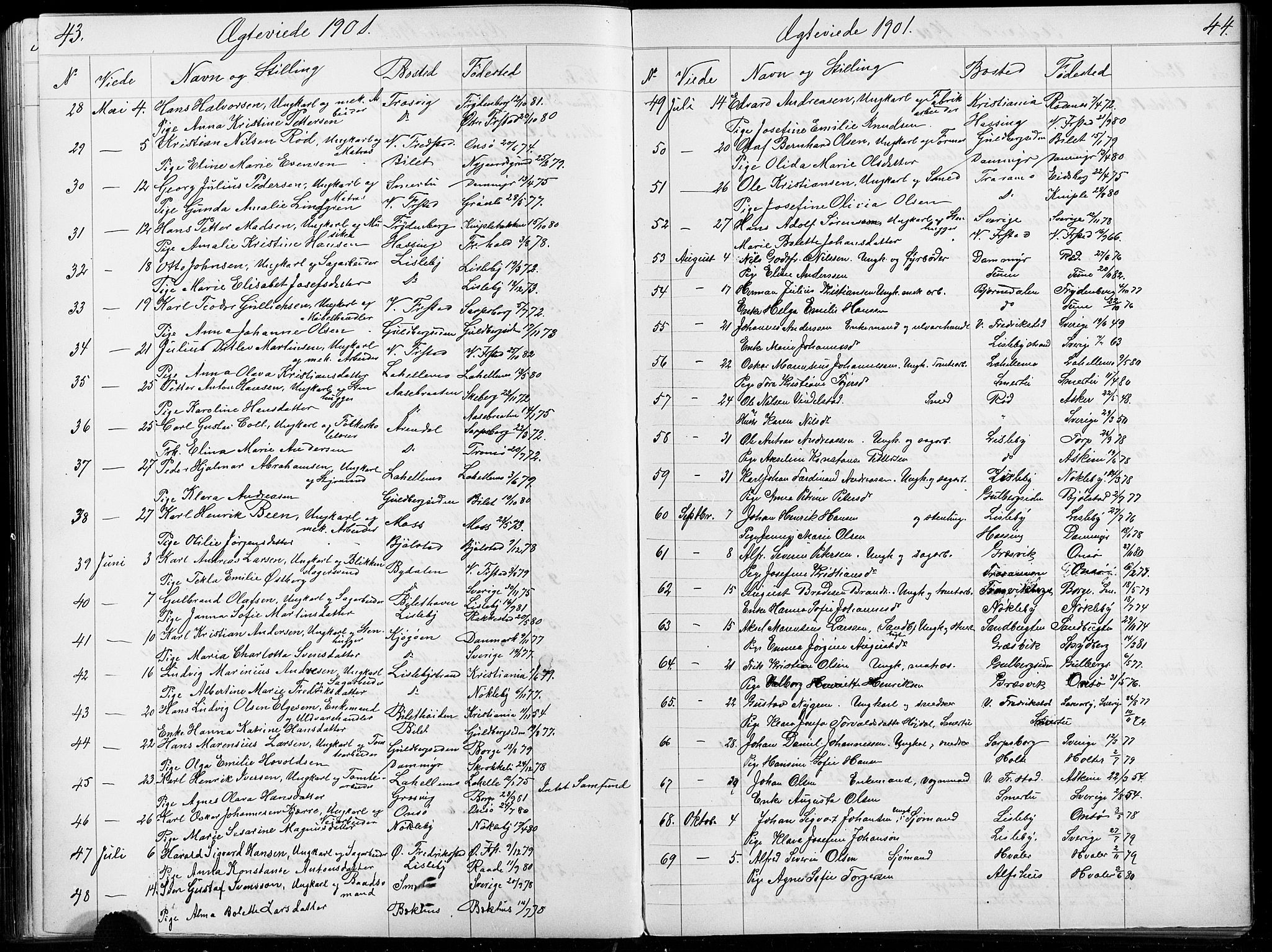 Glemmen prestekontor Kirkebøker, SAO/A-10908/G/Ga/L0006: Parish register (copy) no. 6, 1894-1908, p. 43-44