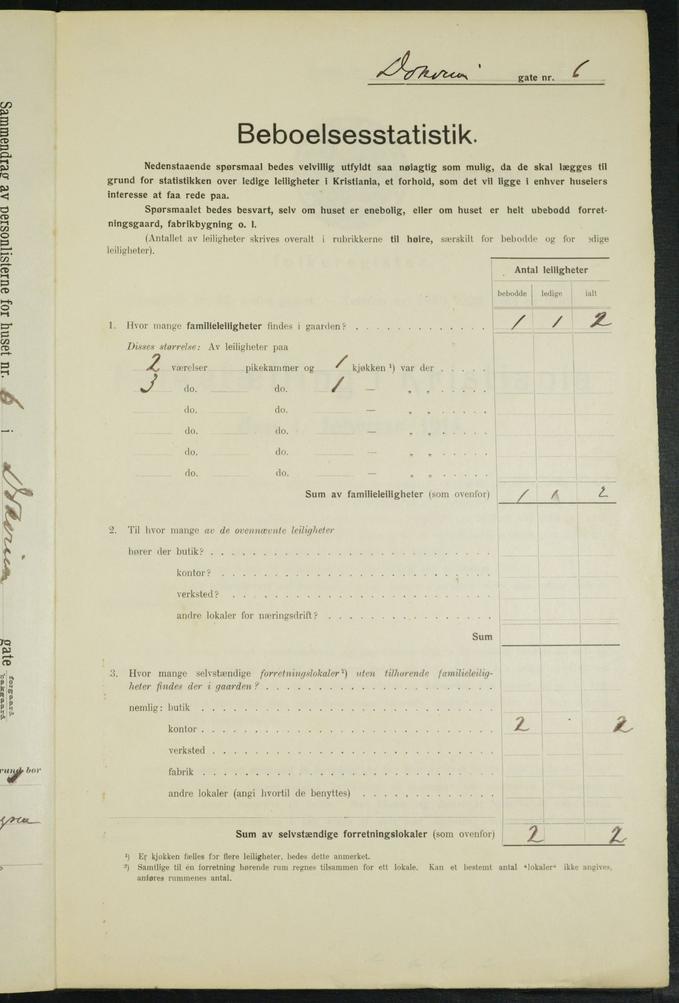 OBA, Municipal Census 1914 for Kristiania, 1914, p. 16015