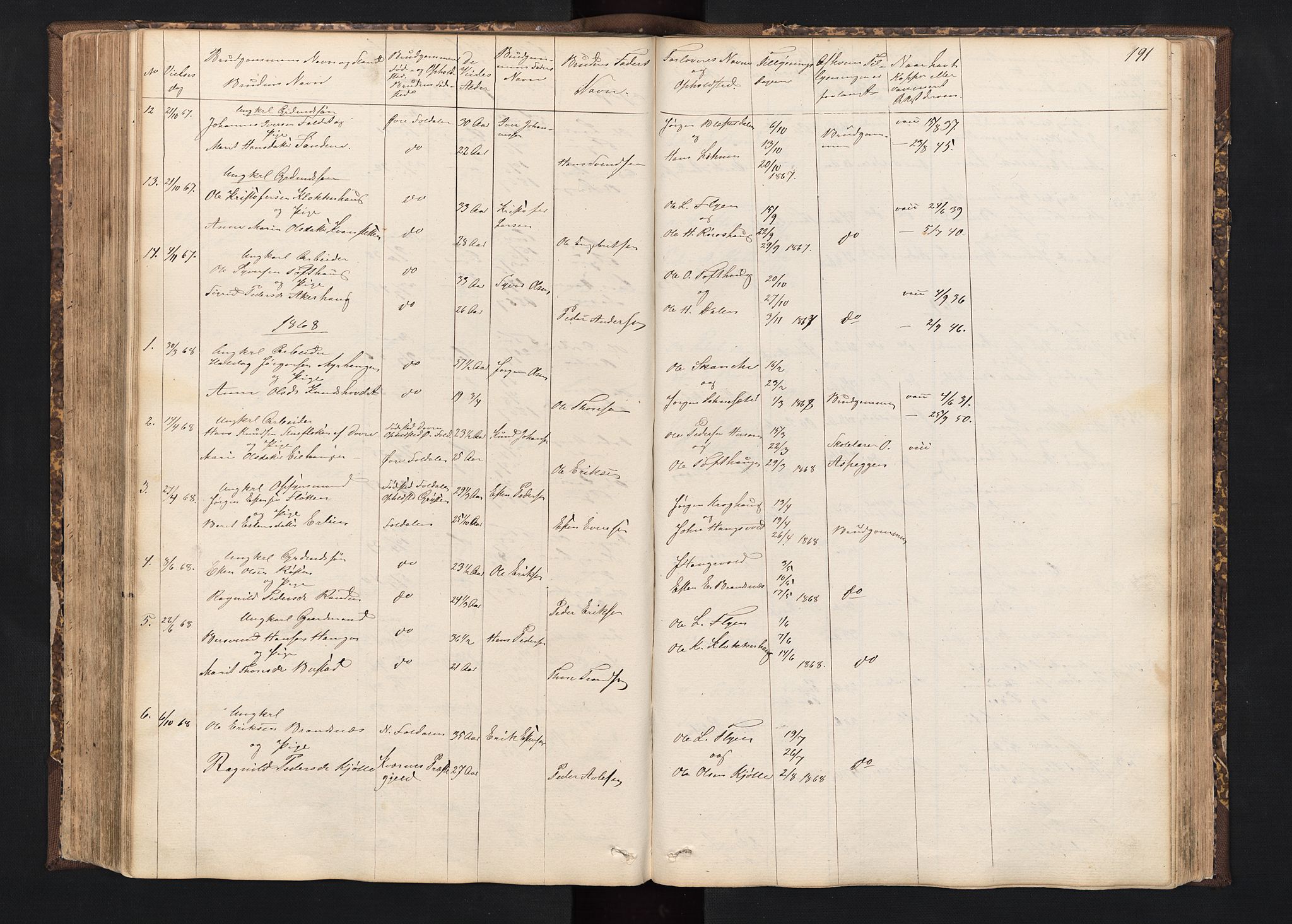 Alvdal prestekontor, SAH/PREST-060/H/Ha/Hab/L0001: Parish register (copy) no. 1, 1857-1893, p. 191