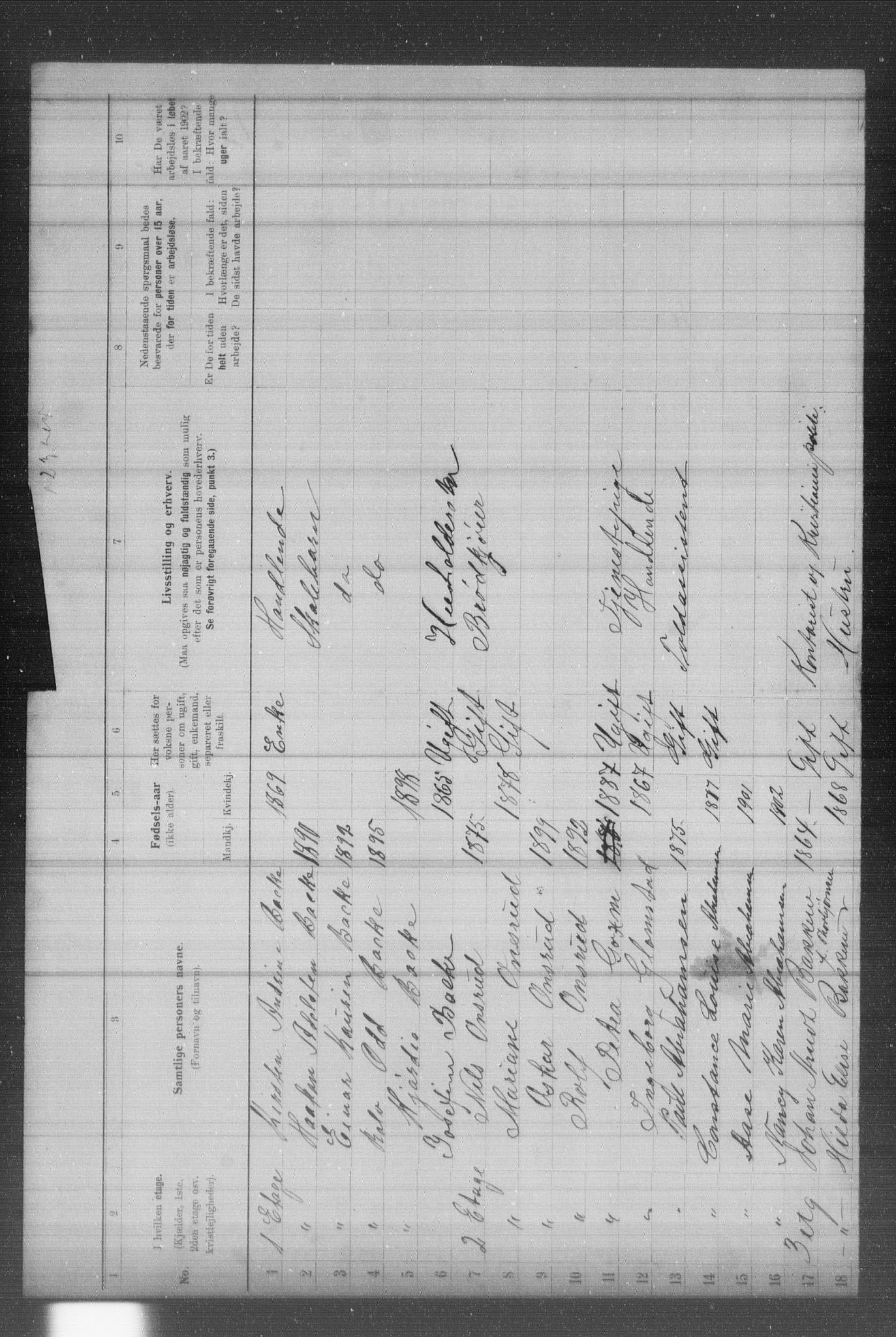 OBA, Municipal Census 1902 for Kristiania, 1902, p. 604