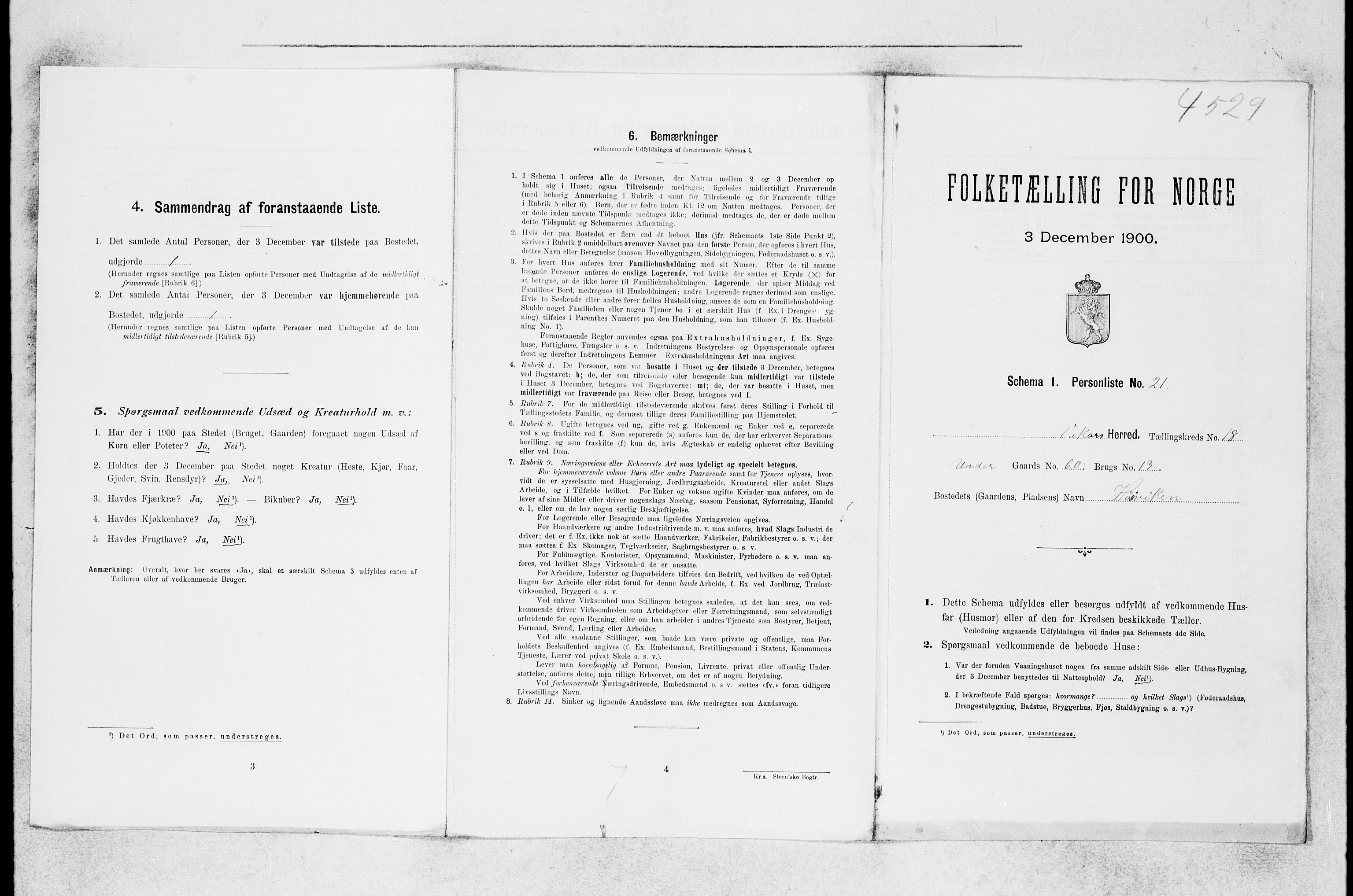 SAB, 1900 census for Kvam, 1900, p. 916