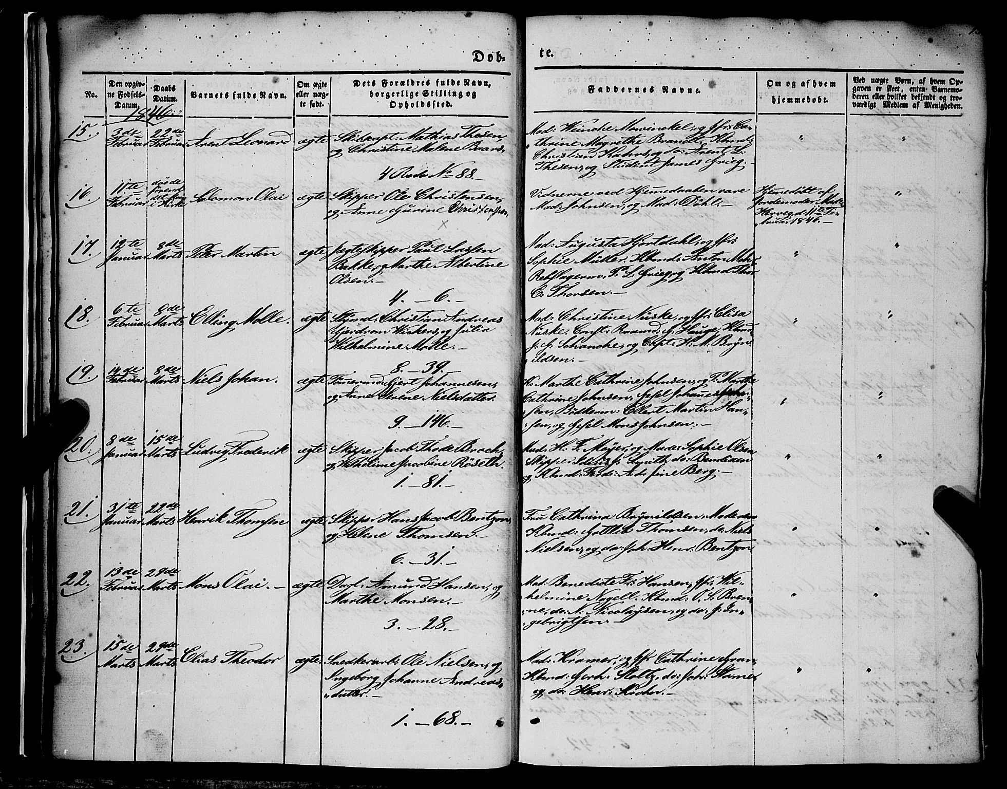 Nykirken Sokneprestembete, AV/SAB-A-77101/H/Haa/L0014: Parish register (official) no. B 1, 1844-1858, p. 15