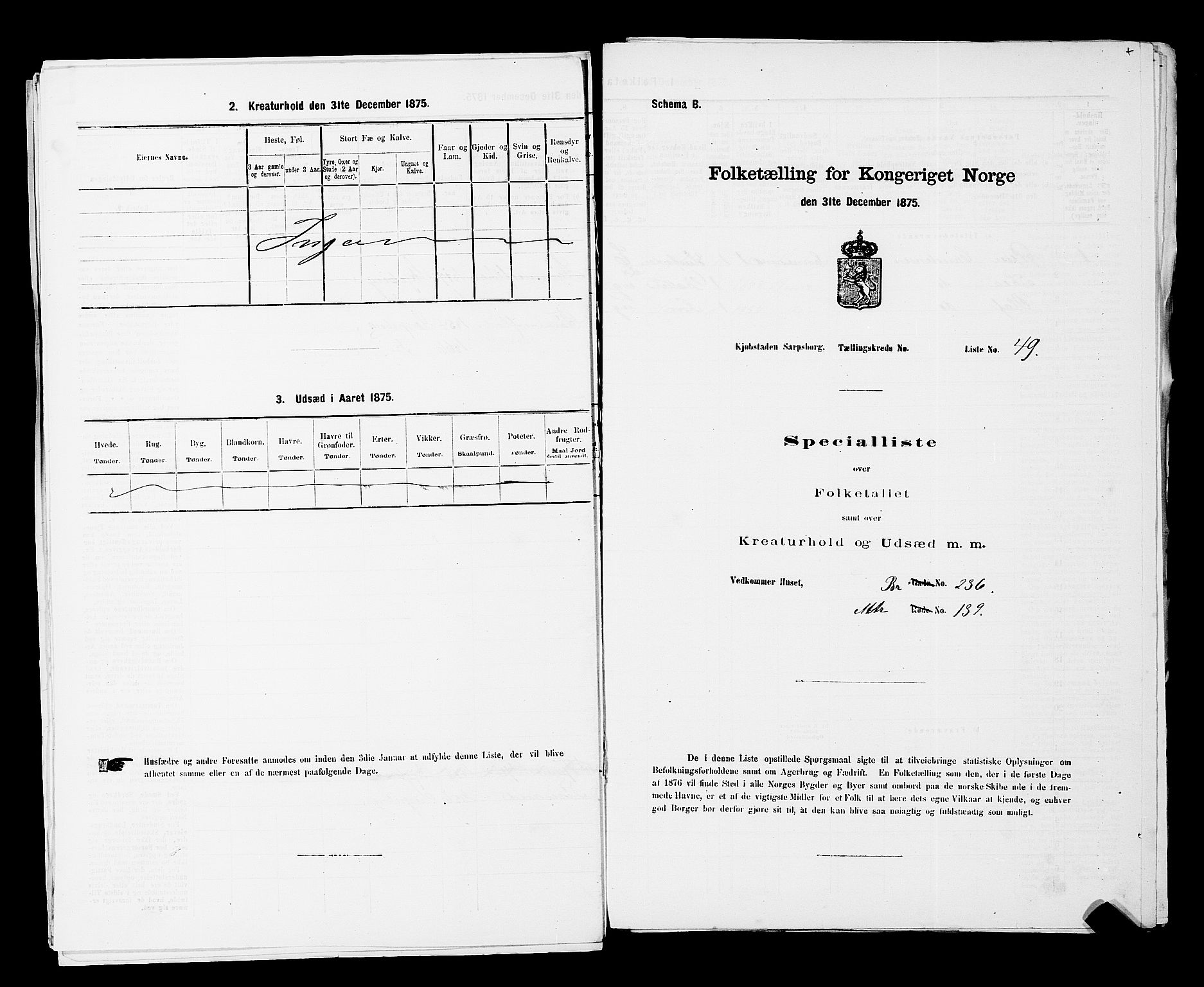 RA, 1875 census for 0102P Sarpsborg, 1875, p. 114
