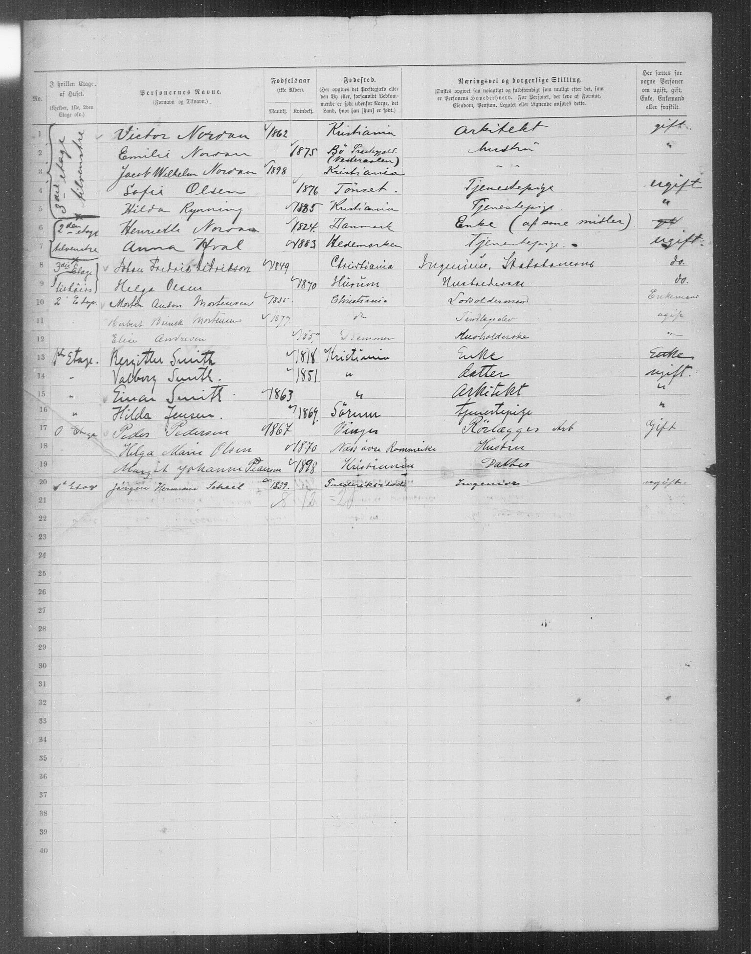 OBA, Municipal Census 1899 for Kristiania, 1899, p. 16658